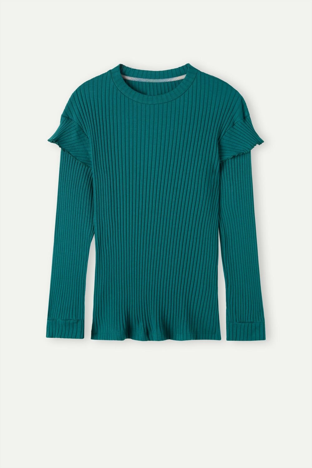 Intimissimi Cozy Mountains Long Sleeve Geribbeld Top Groen | LVQYM0241