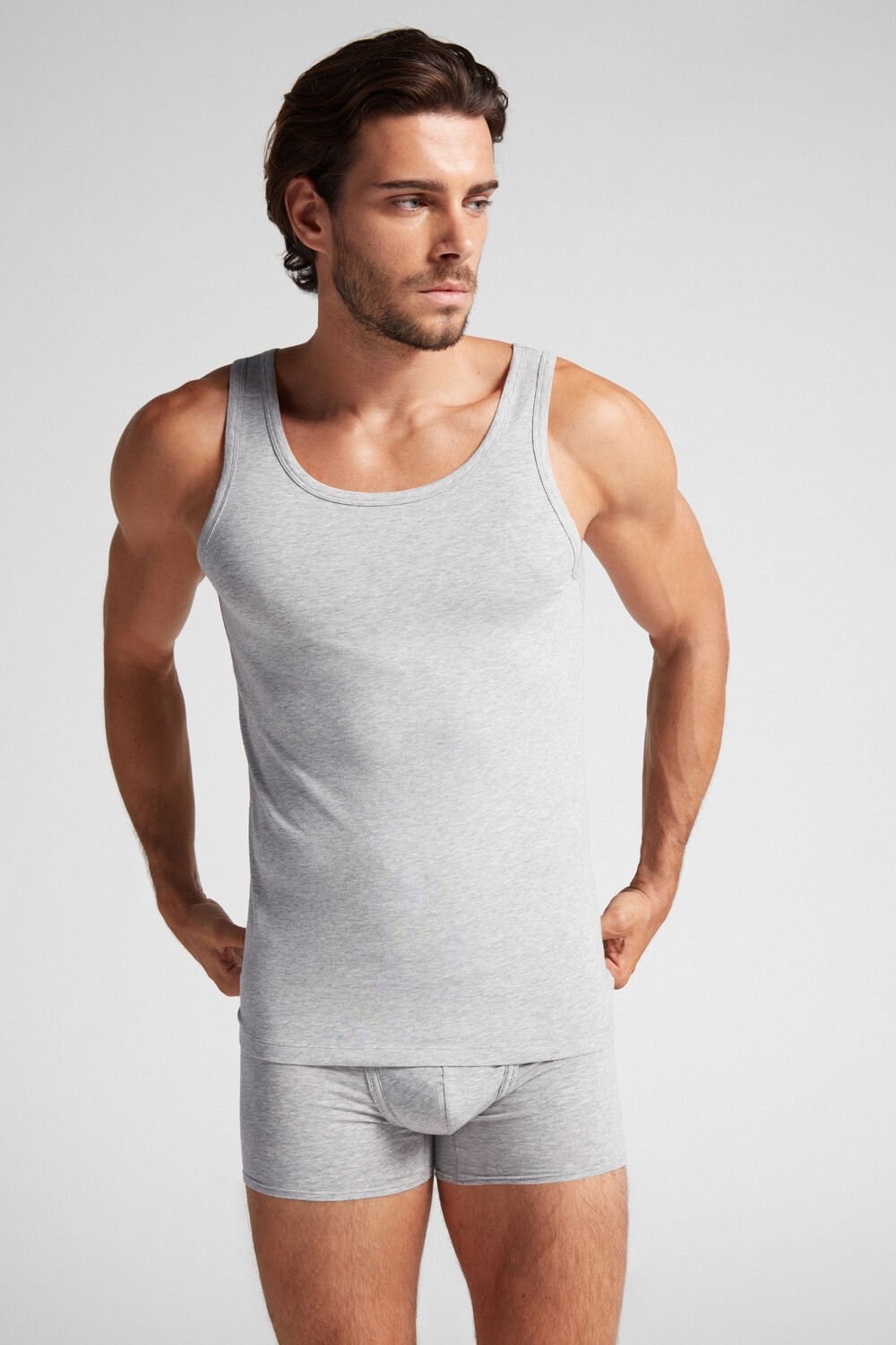 Intimissimi Crew Neck Tank Top Grijs Lichtgrijs | OPTWE2436