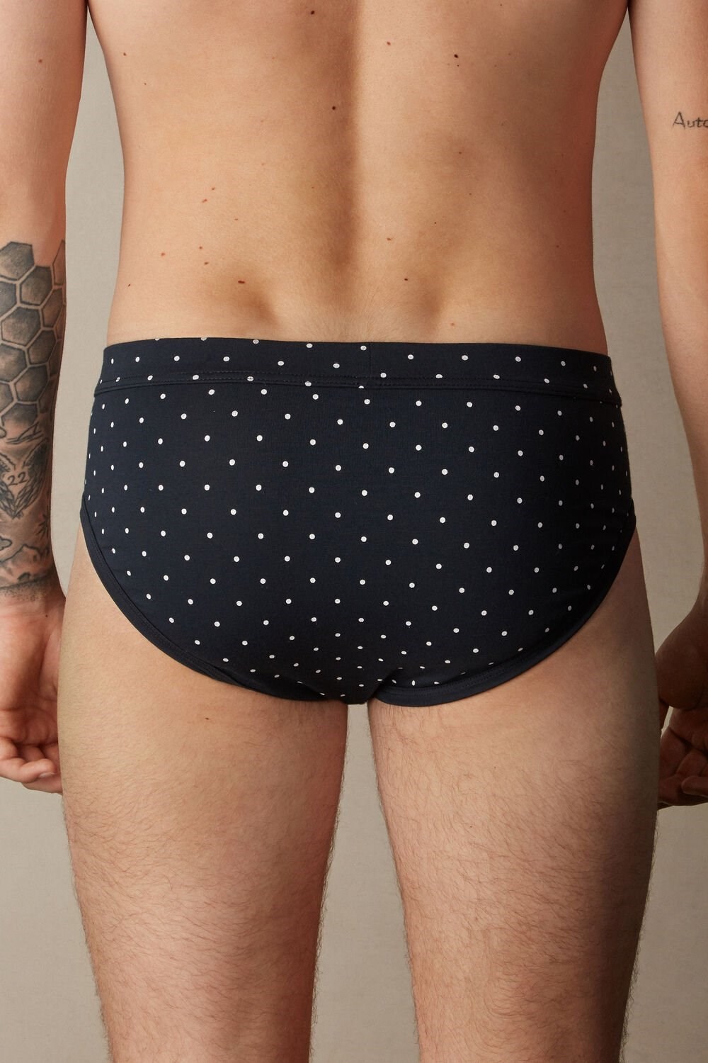 Intimissimi Dotted Briefs in Stretch Supima® Katoenen Blauw Blauw | SVQYR5109