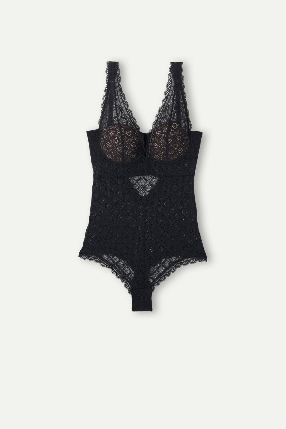 Intimissimi Eleonora Kanten Bodysuit Zwart Zwart | WKBQO0427