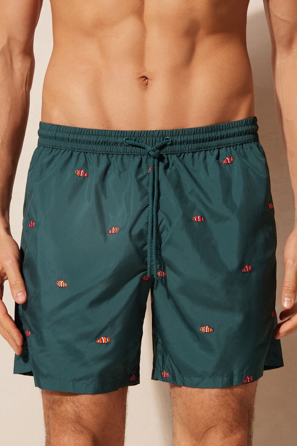 Intimissimi Embroidered Clownfish Swim Trunks Groen Donkergroen | NSZVC8673