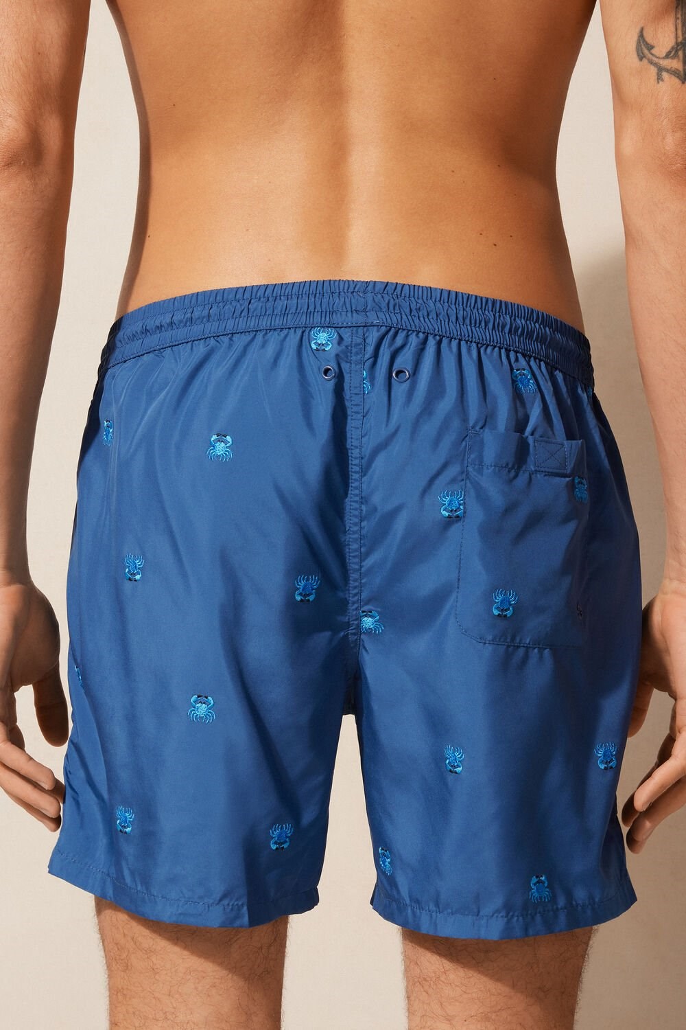 Intimissimi Embroidered Crab Swim Trunks Blauw Blauw | RIBUE0789