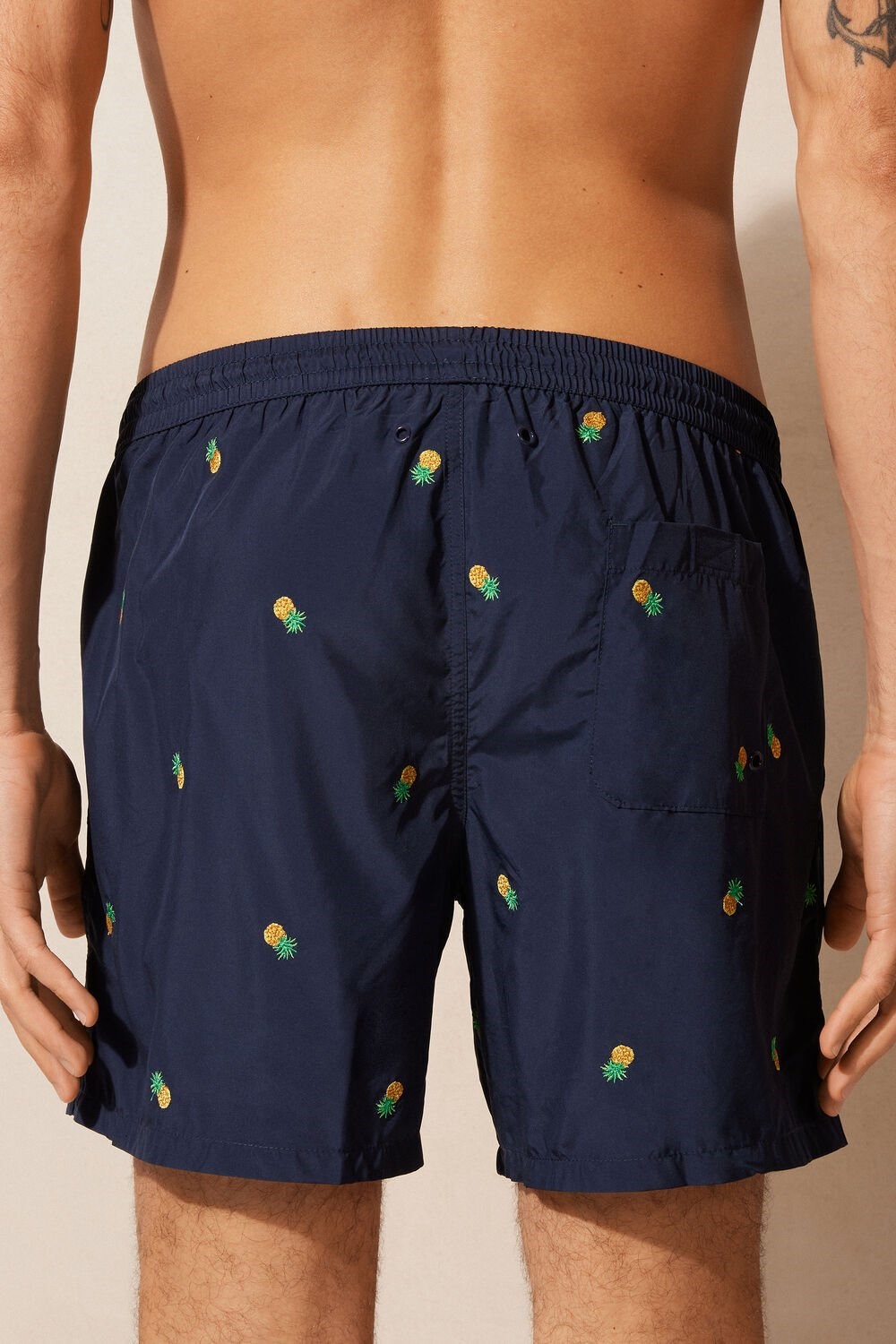 Intimissimi Embroidered Pineapple Swim Trunks Blauw Blauw | DQTAE8670