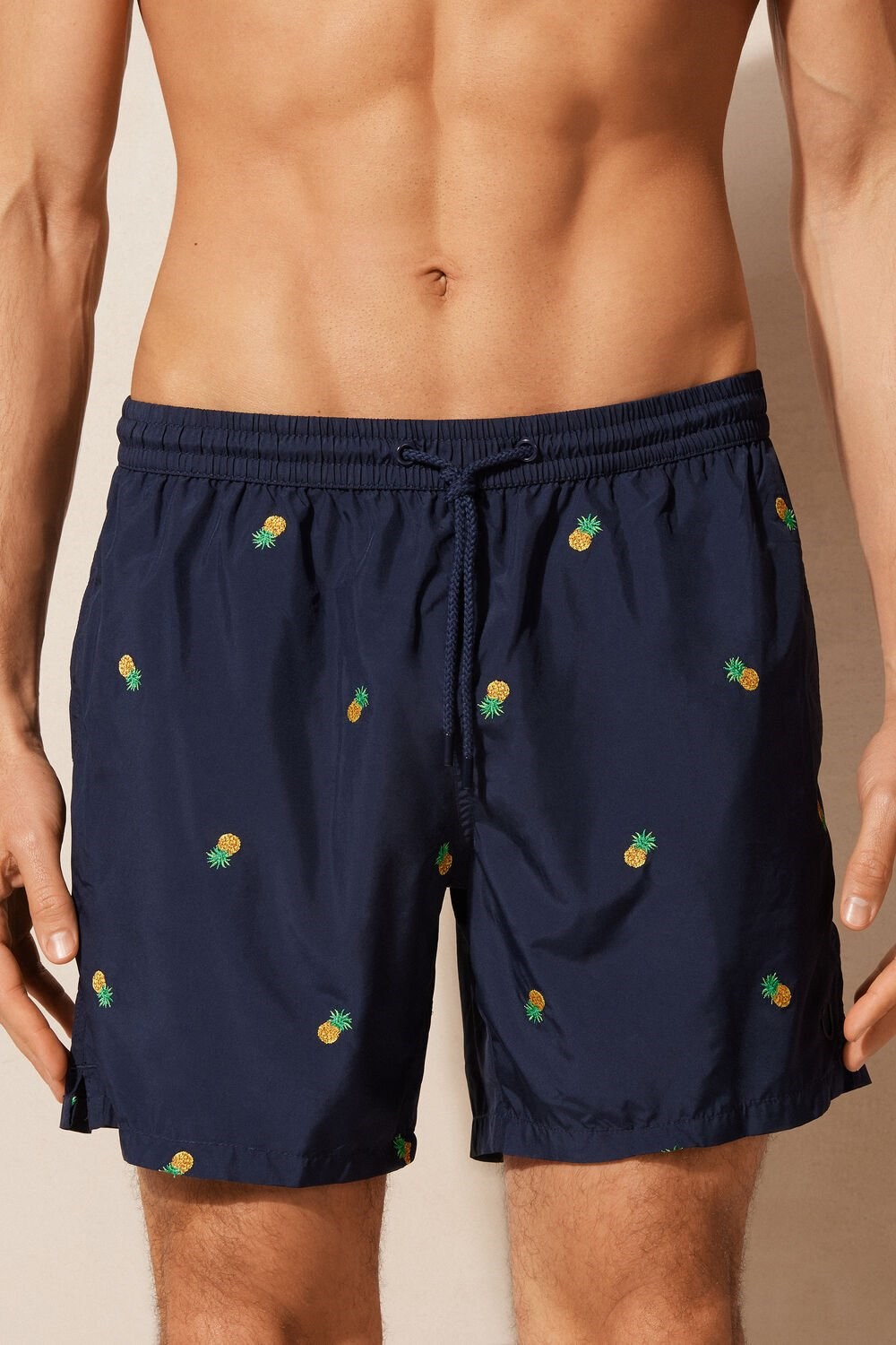 Intimissimi Embroidered Pineapple Swim Trunks Blauw Blauw | DQTAE8670