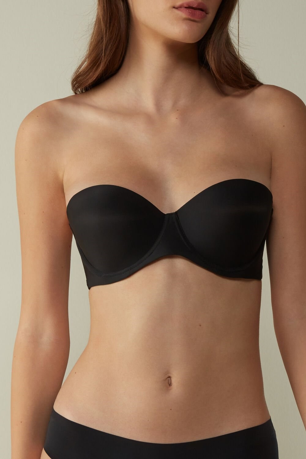 Intimissimi Giada Microfiber Bandeau Bra Zwart Zwart | JDKHP6829