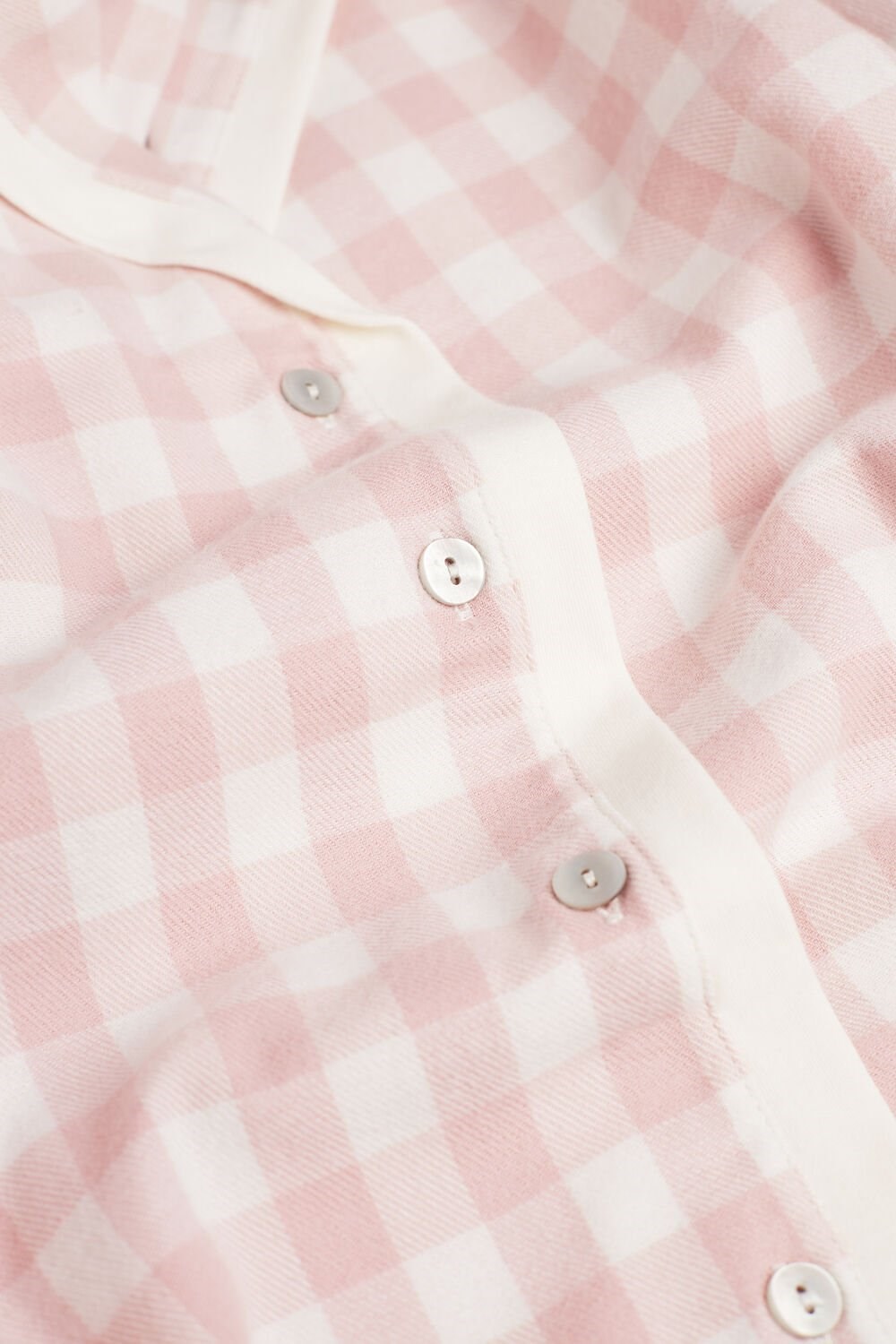 Intimissimi Gingham Lover Shirt in Brushed Cloth Wit Roze | DHGXZ6438