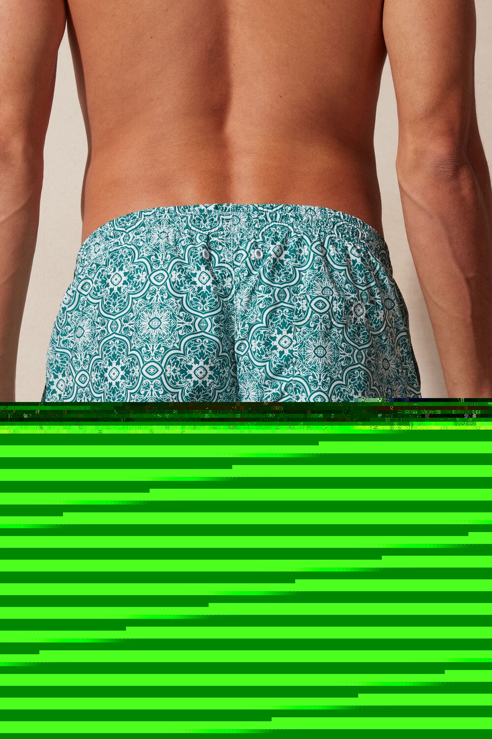 Intimissimi Green Majolica Print Swim Trunks Blauw Wit Groen | KGCBX1578