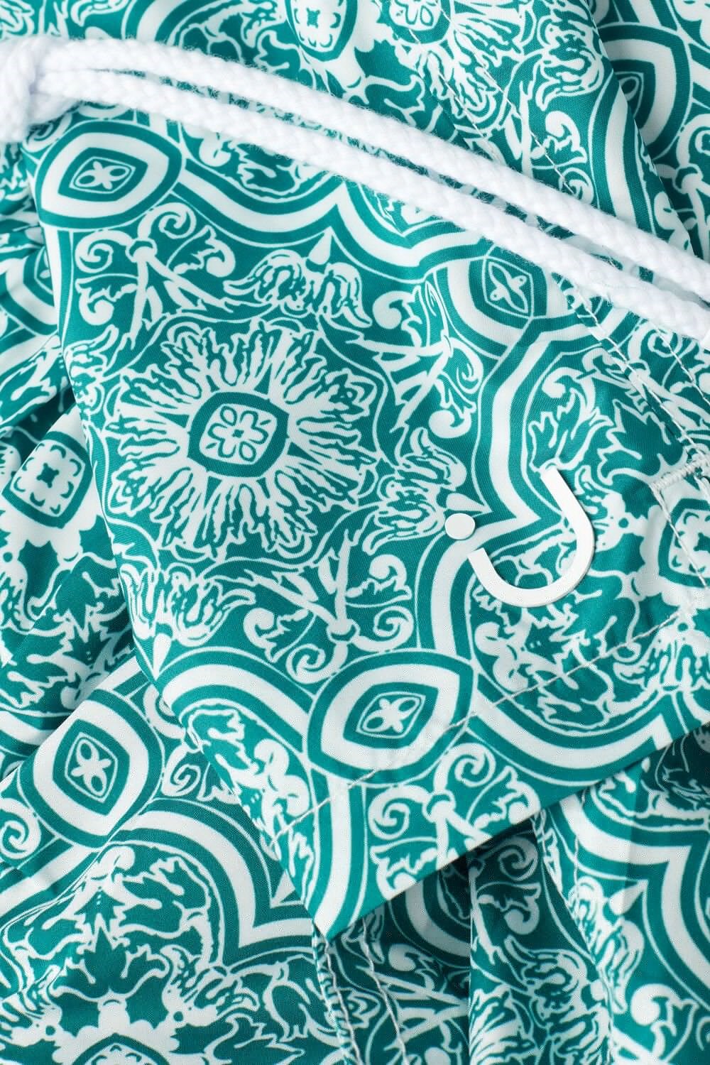 Intimissimi Green Majolica Print Swim Trunks Blauw Wit Groen | KGCBX1578