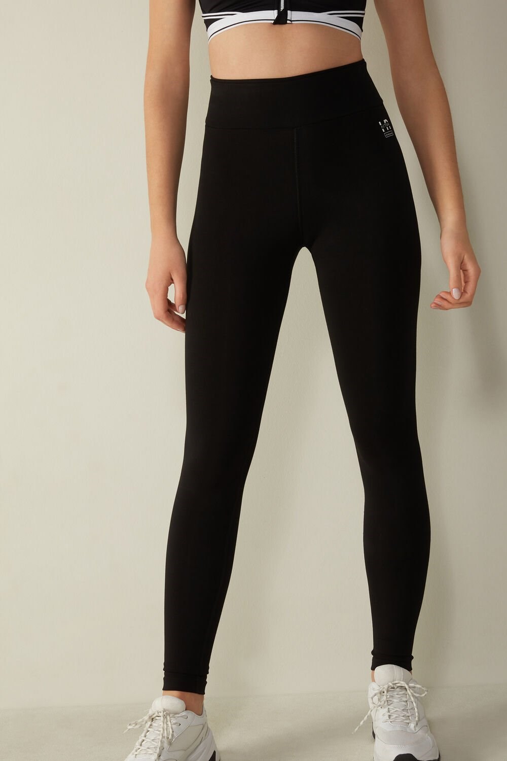 Intimissimi In Action Leggings in Organic Stretch Katoenen Zwart Zwart | PCHAU6213