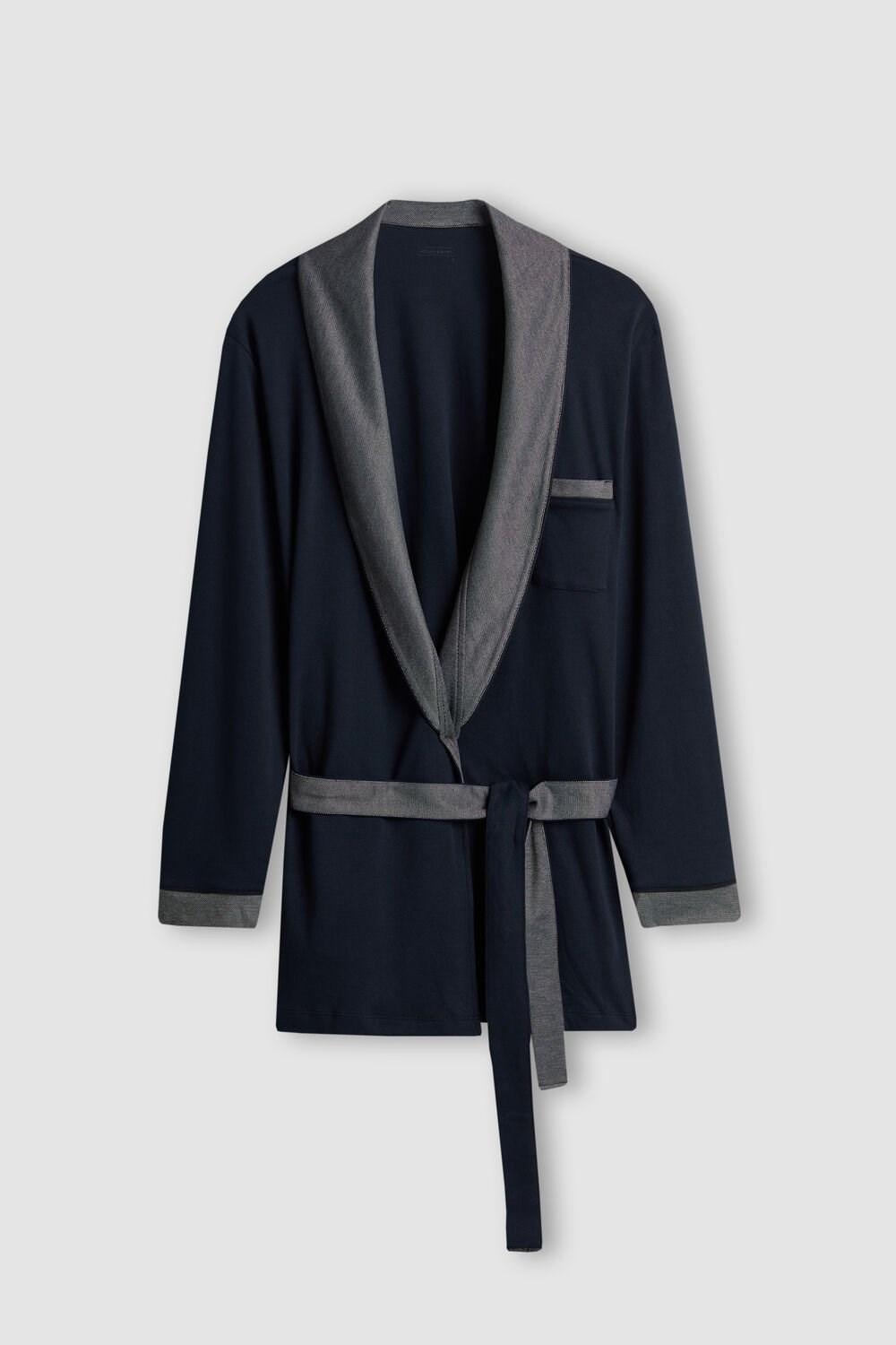 Intimissimi Interlock Katoenen Smoking Jacket Blauw Blauw | JUKDQ8536