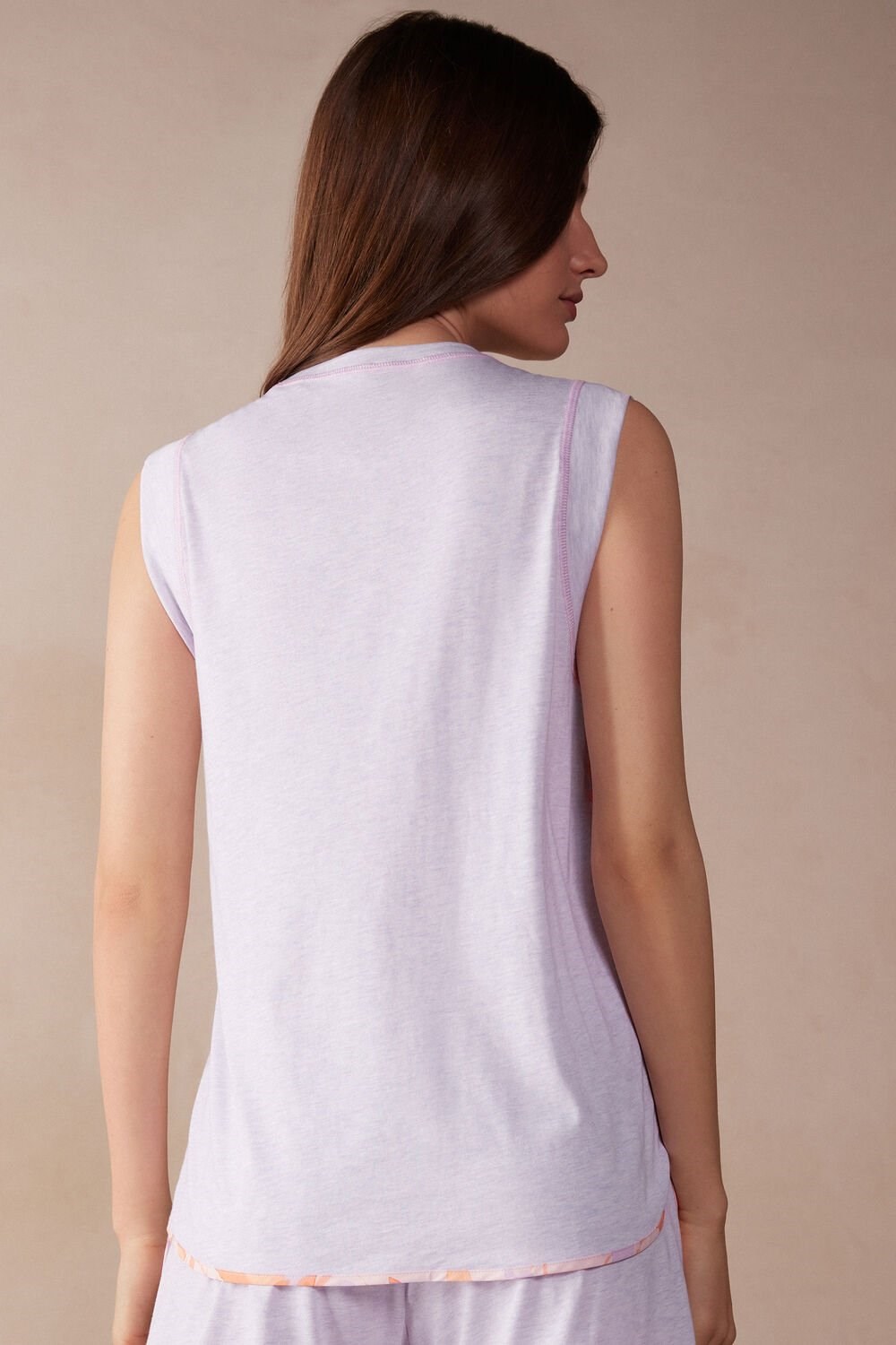 Intimissimi Iris and Apricot Ultrafresh Supima® Katoenen Tank Top Violet - 3059 - Bianco | KOVNQ7041