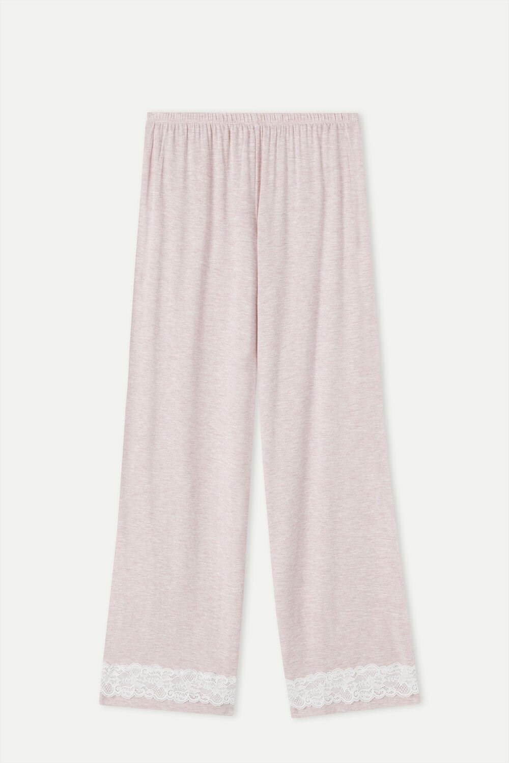 Intimissimi Kanten Trim Full Length Pants in Modal Roze Lichtroze | HSETL0273