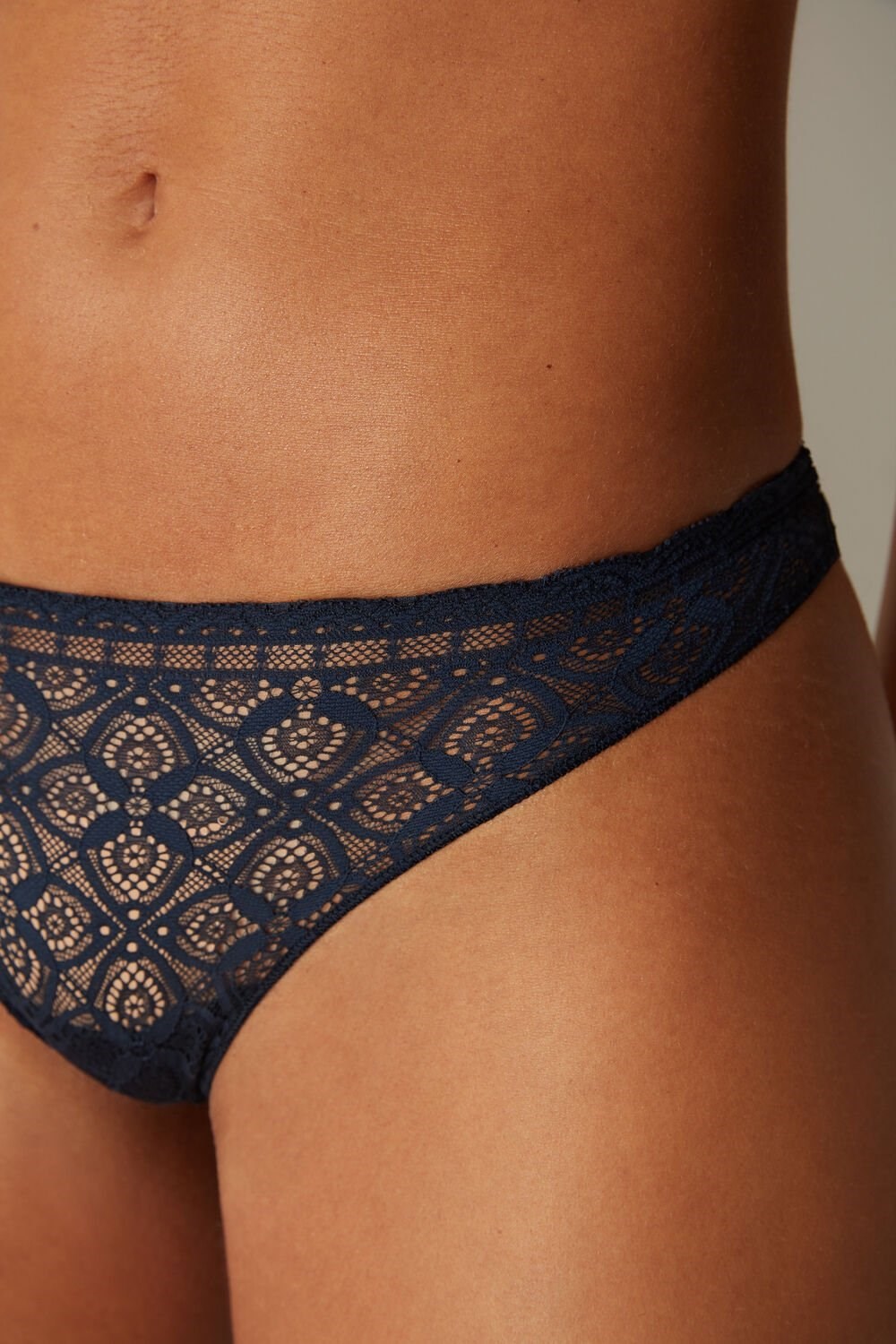 Intimissimi Kanten and Microfiber Brazilian Blauw Blauw | PWMIF5147