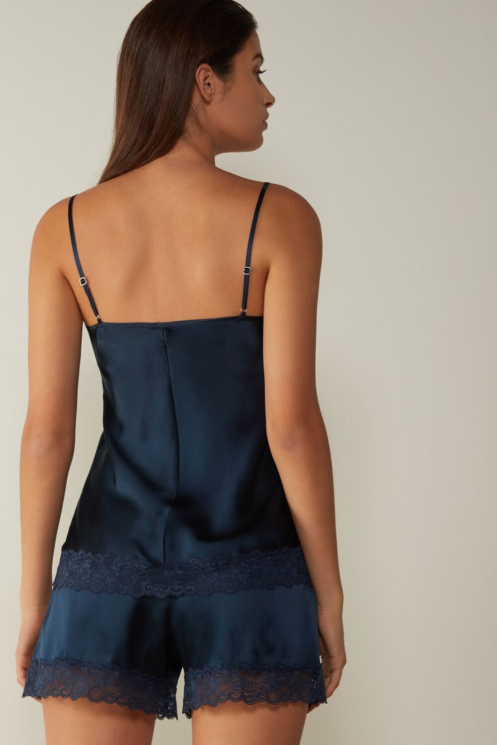 Intimissimi Kanten and Silk Top Blauw Blauw | LTSMK7430