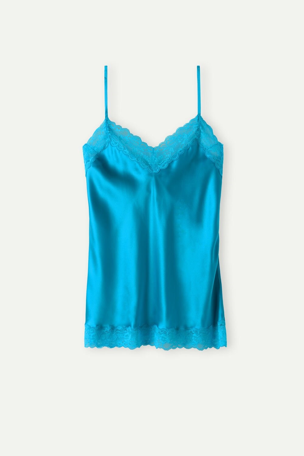 Intimissimi Kanten and Silk Top Blauw Turquoise | CYRDH2436