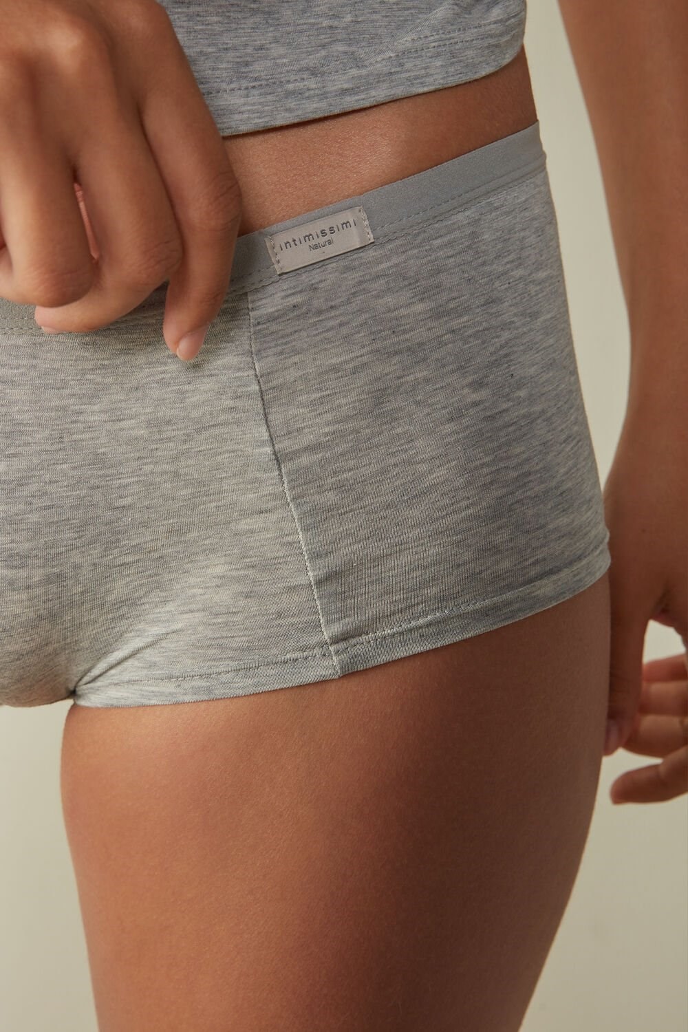 Intimissimi Katoenen Boyshorts Grijs Lichtgrijs | RJMKA5106