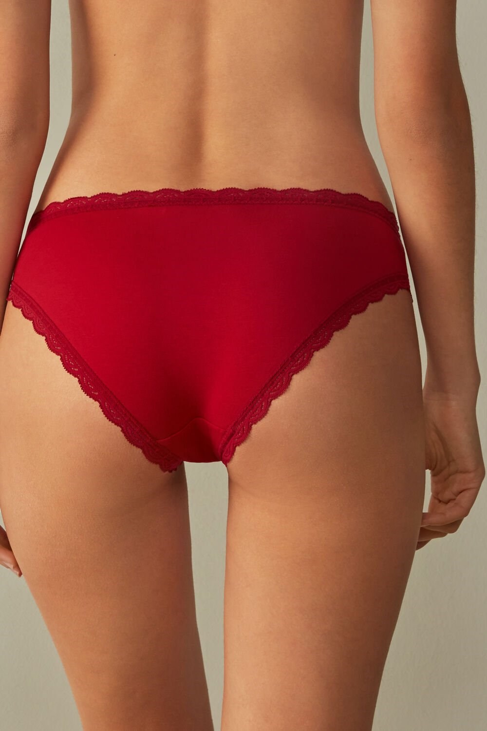 Intimissimi Katoenen and Kanten Panties Rood Rood | EHSUK2968