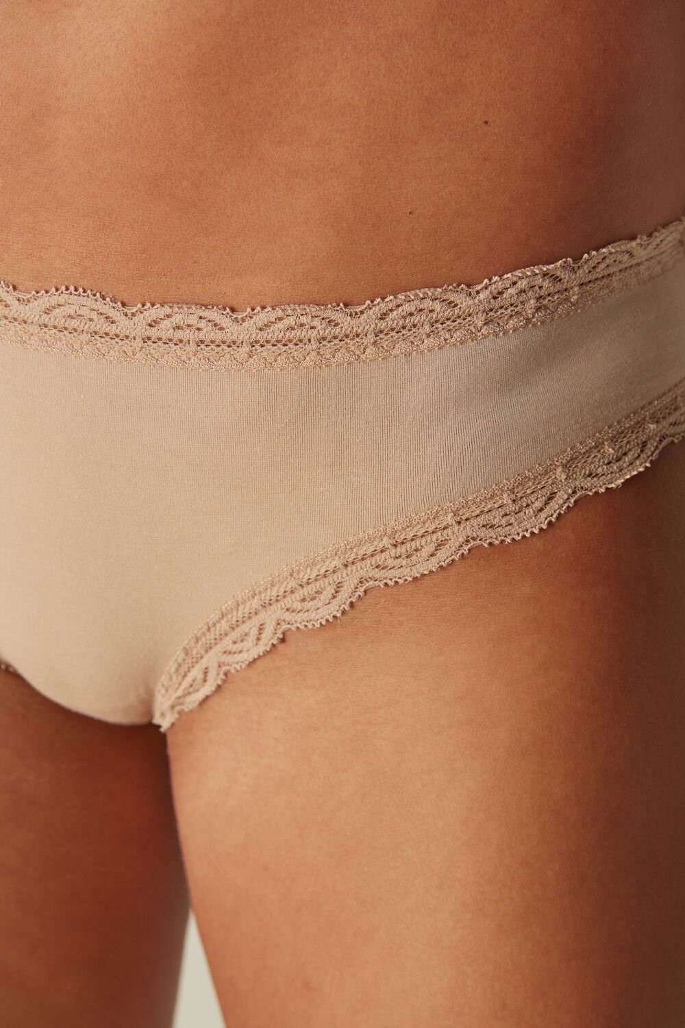 Intimissimi Katoenen and Kanten Panties Beige | LHFAZ8290