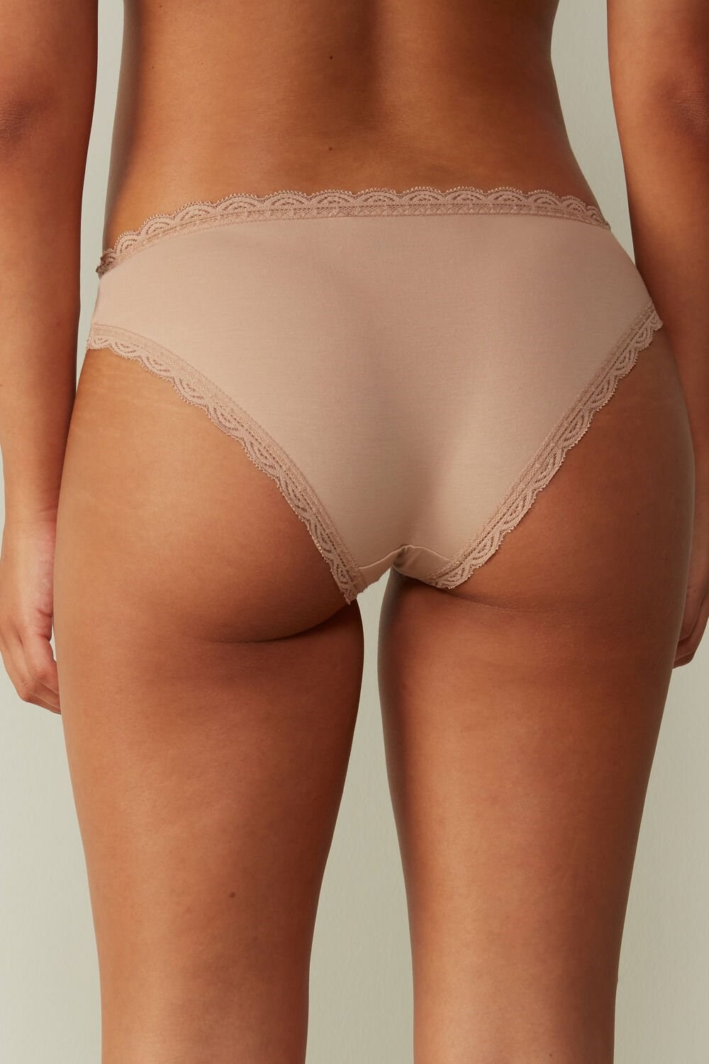 Intimissimi Katoenen and Kanten Panties Beige | LHFAZ8290