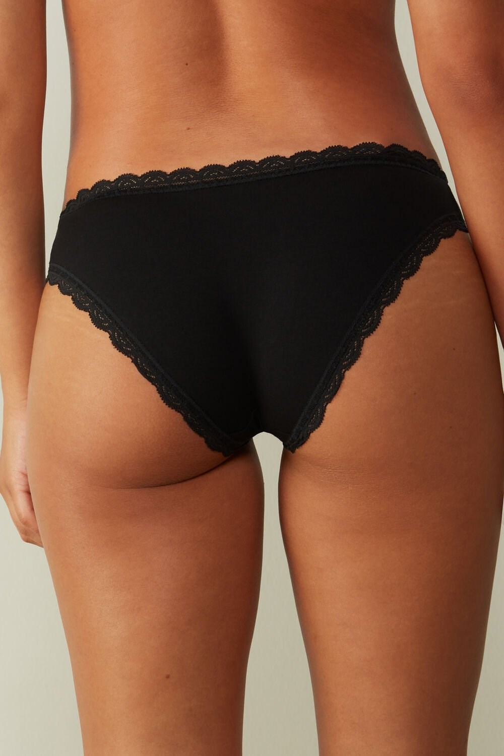 Intimissimi Katoenen and Kanten Panties Zwart Zwart | NZYMA6180