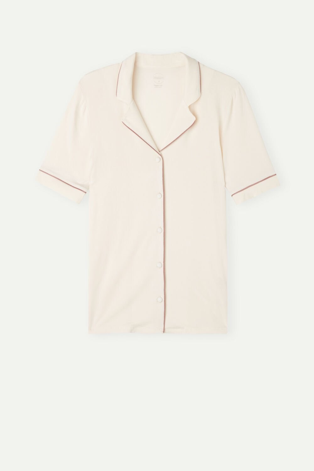 Intimissimi Kort Sleeve Button Up Shirt in Modal 612i - Vanilla Ivory | XSUND6754