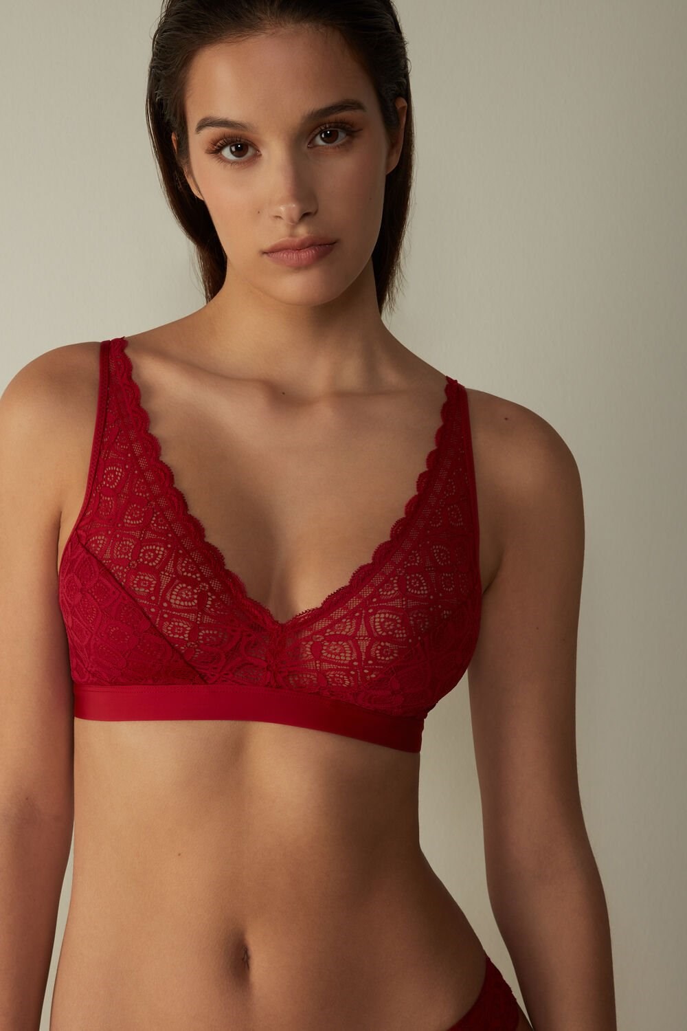 Intimissimi Lara Triangle Bra in Kanten Rood Rood | BZUJX4356