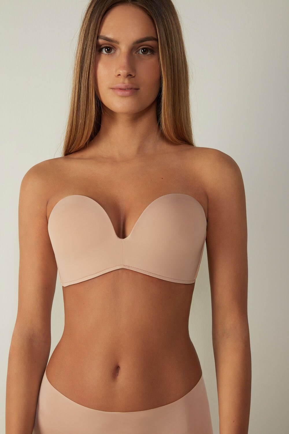 Intimissimi Laura Microfiber Bandeau Bra Beige | HSXPO6784