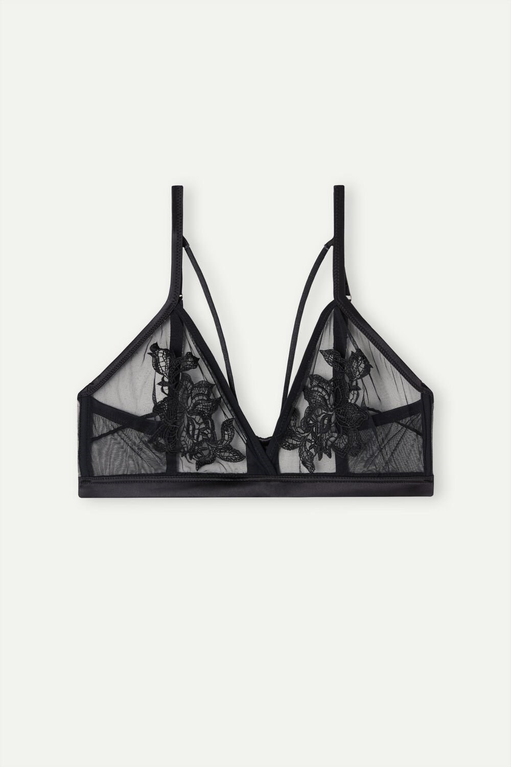 Intimissimi Layers of Lust Emma Triangle Bra Zwart Zwart | GVBLK4035