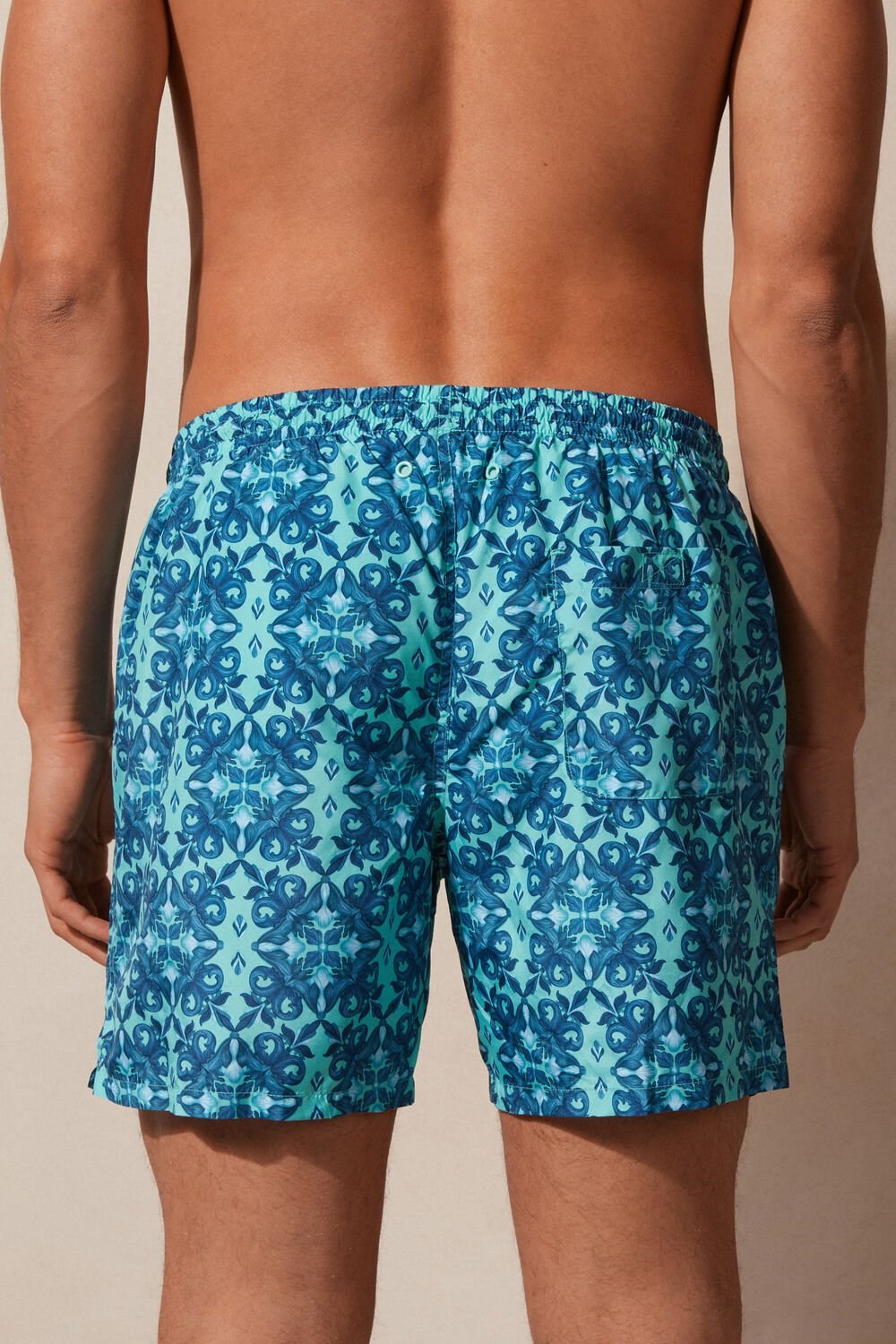 Intimissimi Light Blue Moroccan Print Swim Trunks Blauw Groen | JFBXL2965