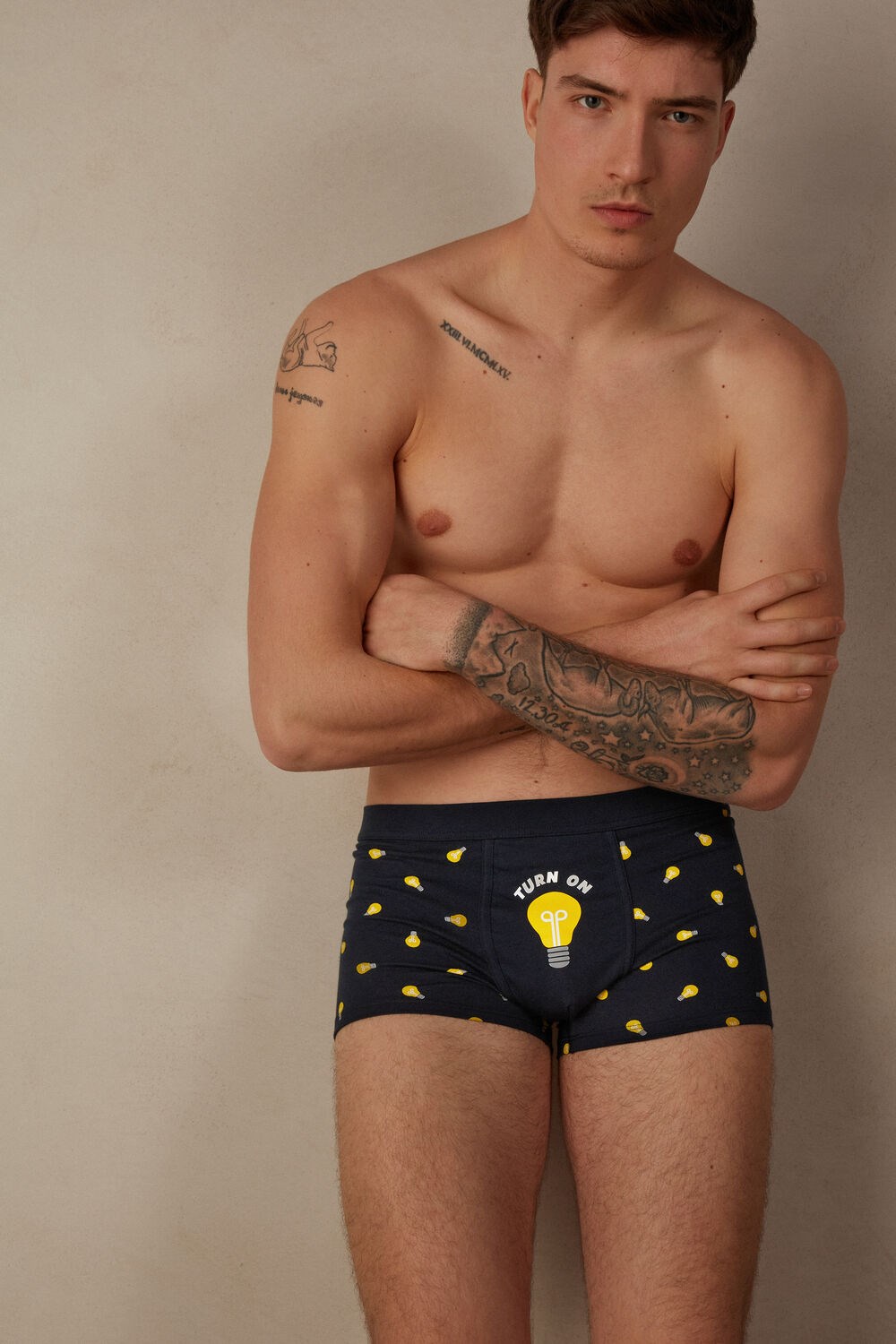 Intimissimi Light Bulb Boxers in Stretch Supima® Katoenen Blauw Blauw Licht | JDOEN4086