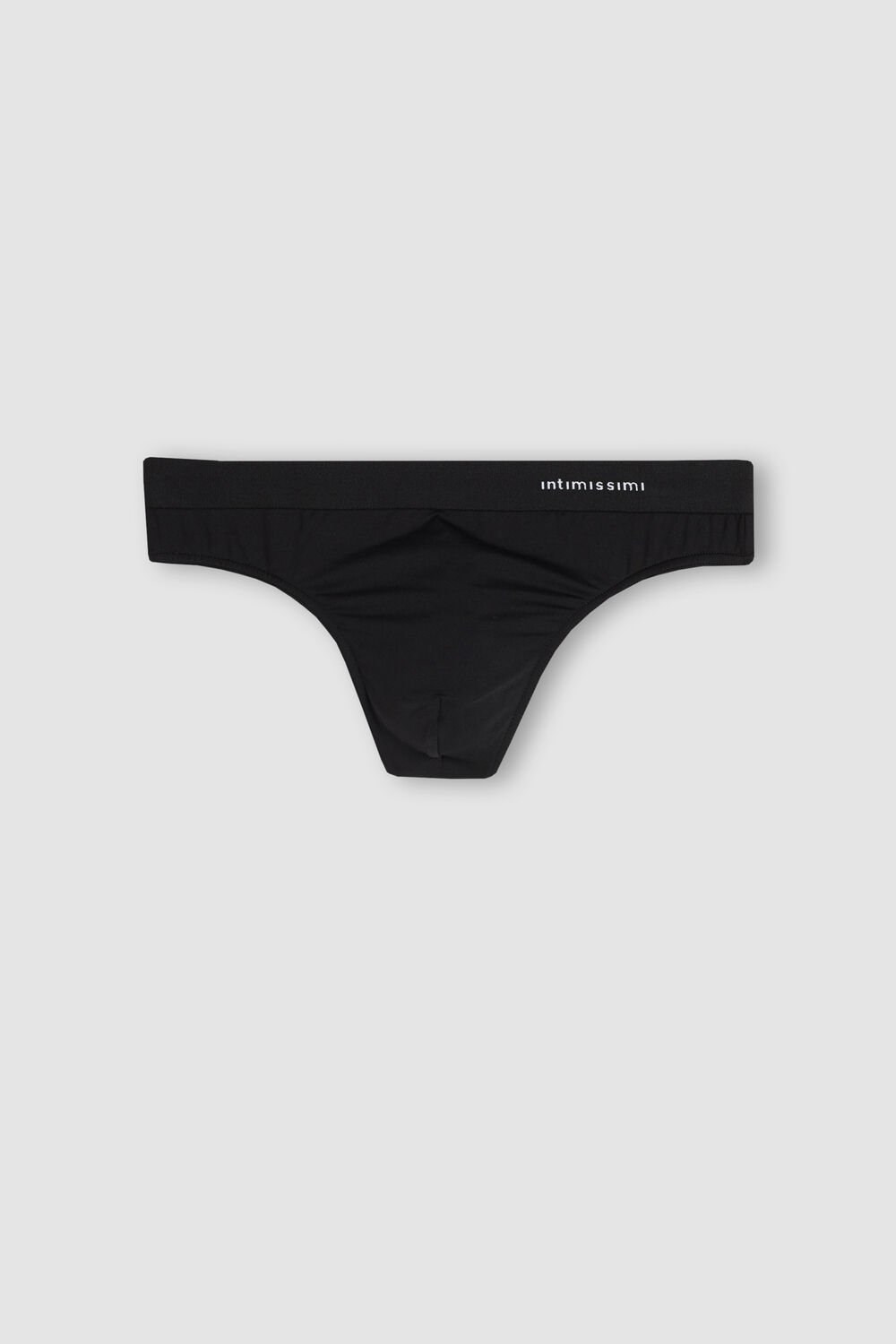 Intimissimi Logo Detailed Microfiber String Zwart Zwart | FGRQN6039