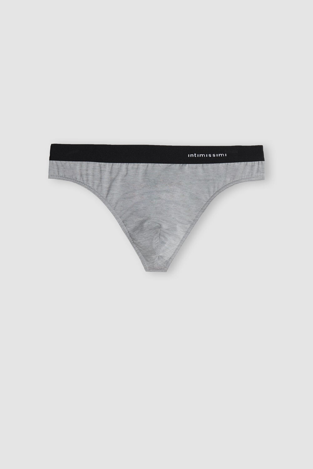 Intimissimi Logo Detailed Microfiber String Grijs Lichtgrijs | QIFKL6207