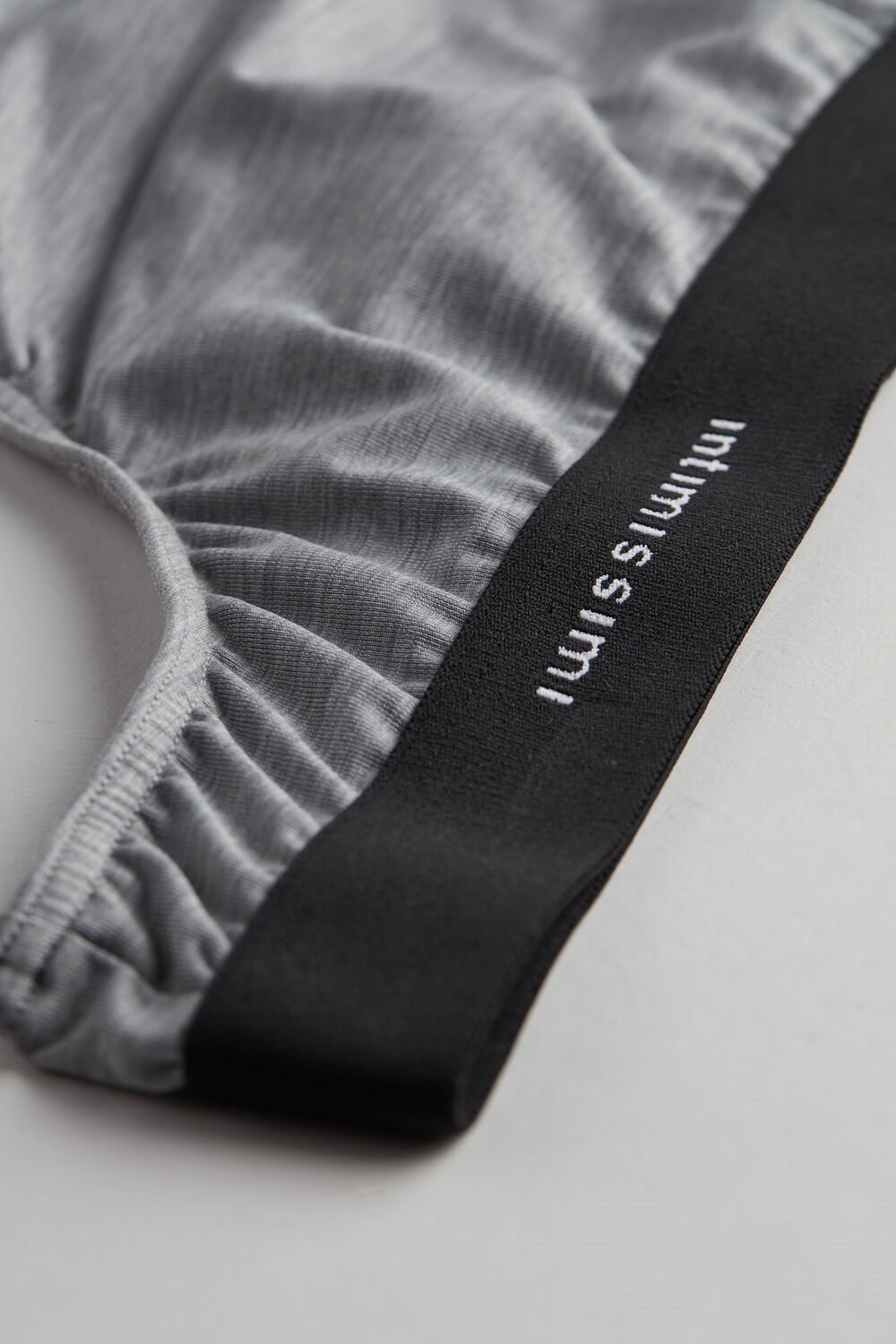 Intimissimi Logo Detailed Microfiber String Grijs Lichtgrijs | QIFKL6207