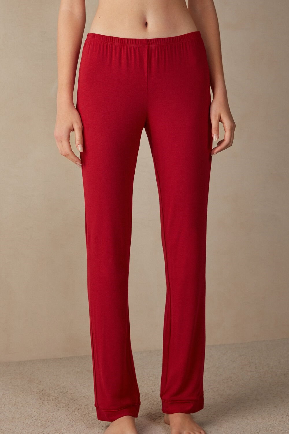 Intimissimi Long Micromodal Trousers Rood Rood | BYKOT4169