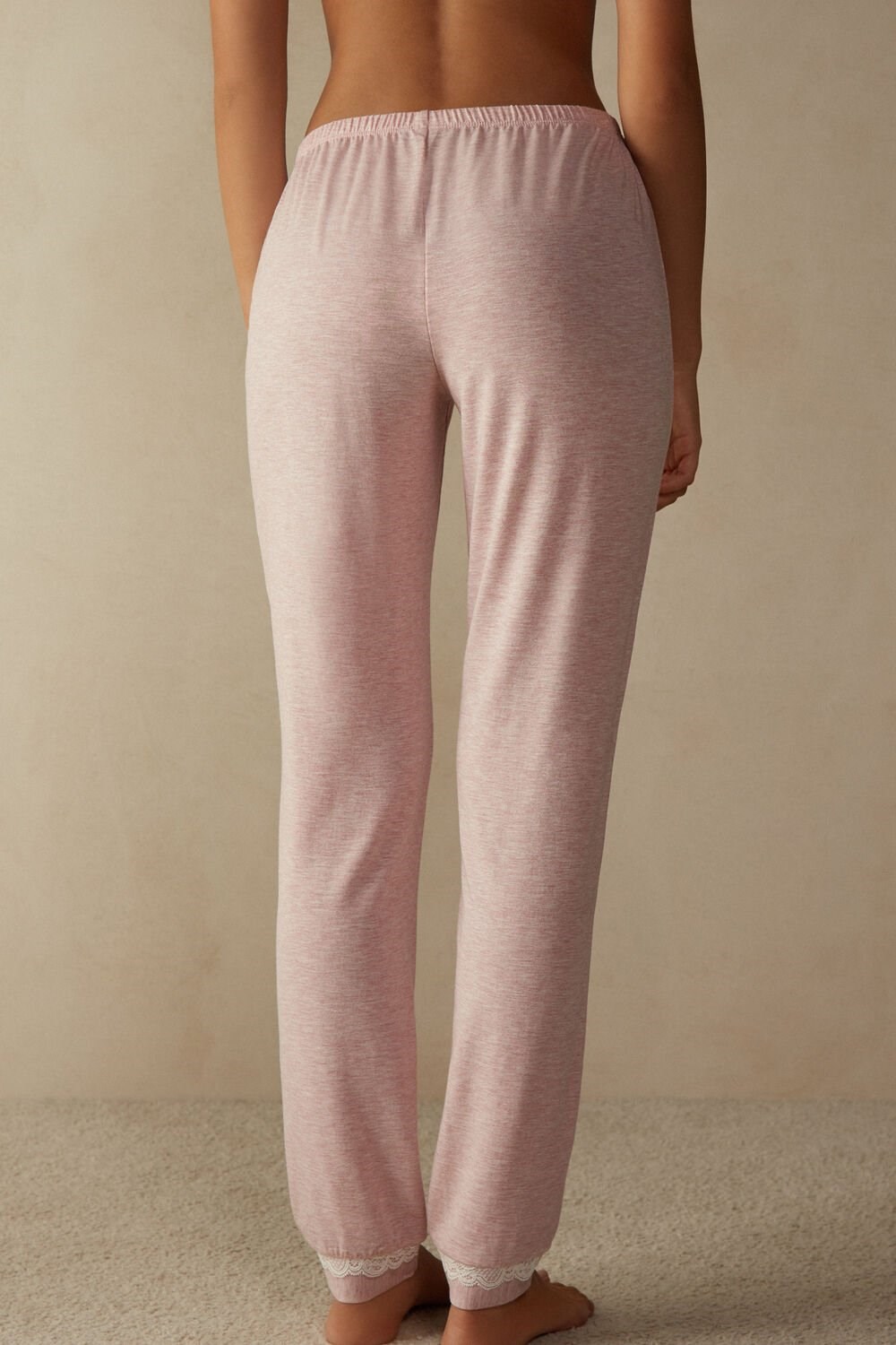 Intimissimi Long Modal Kanten Detail Trousers Roze Lichtroze | NTVDR8945