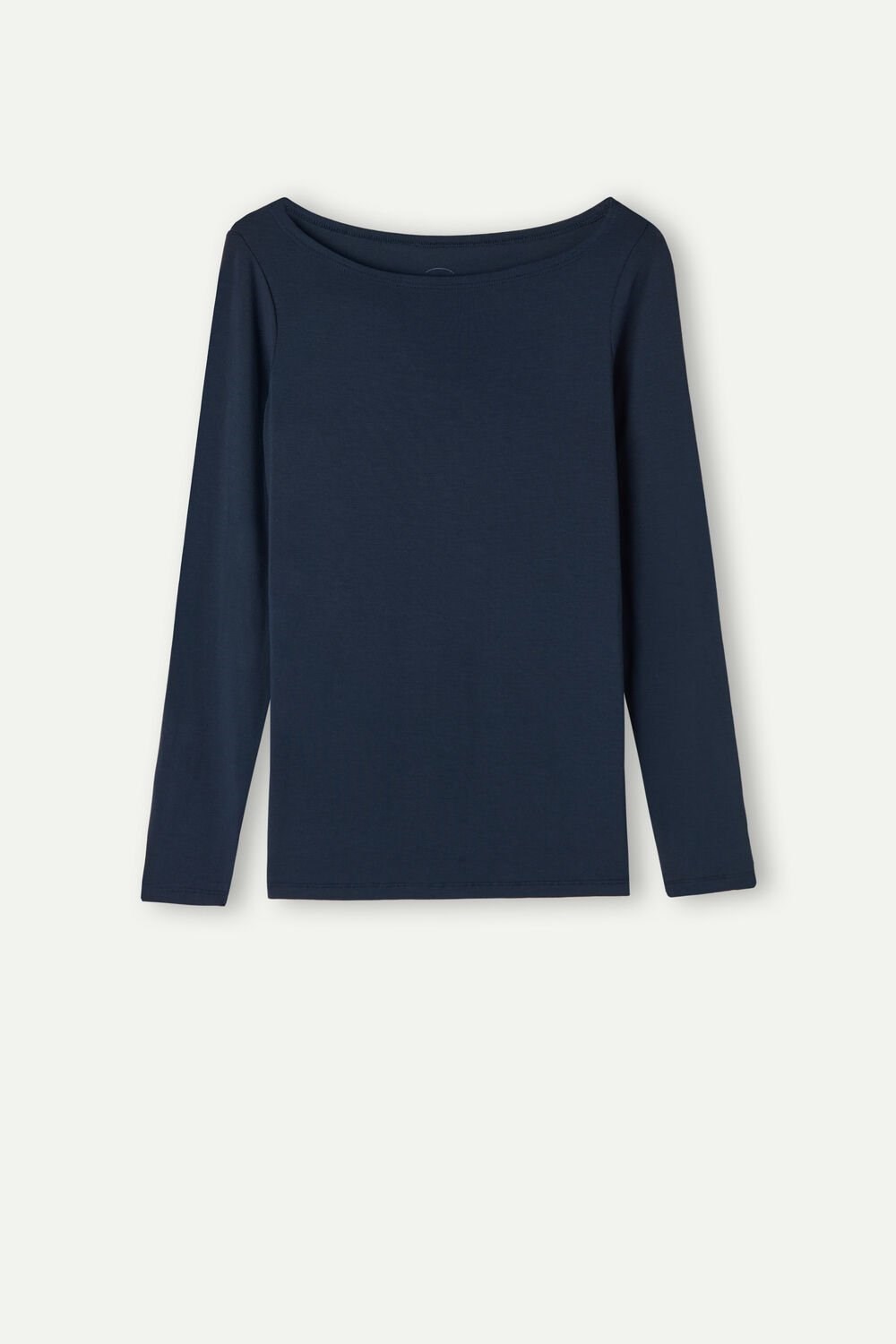 Intimissimi Long Sleeve Bateau Neck Top in Micromodal Blauw Blauw | MZKIE7208