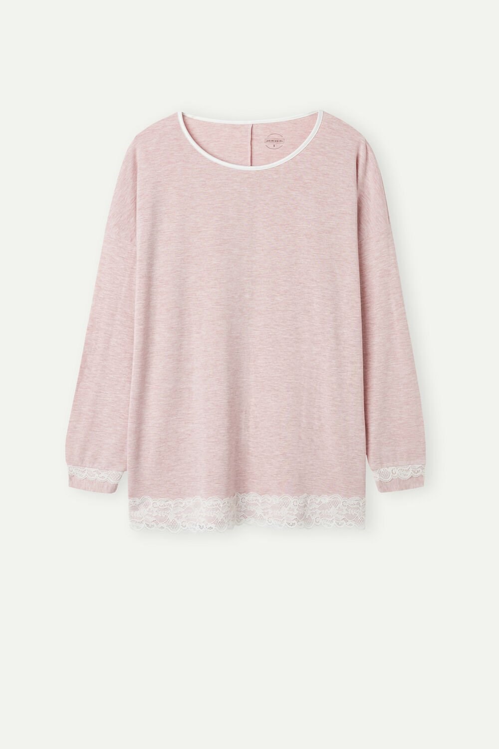 Intimissimi Long-Sleeve Round-Neck Modal Top Roze Lichtroze | WLSKA1059