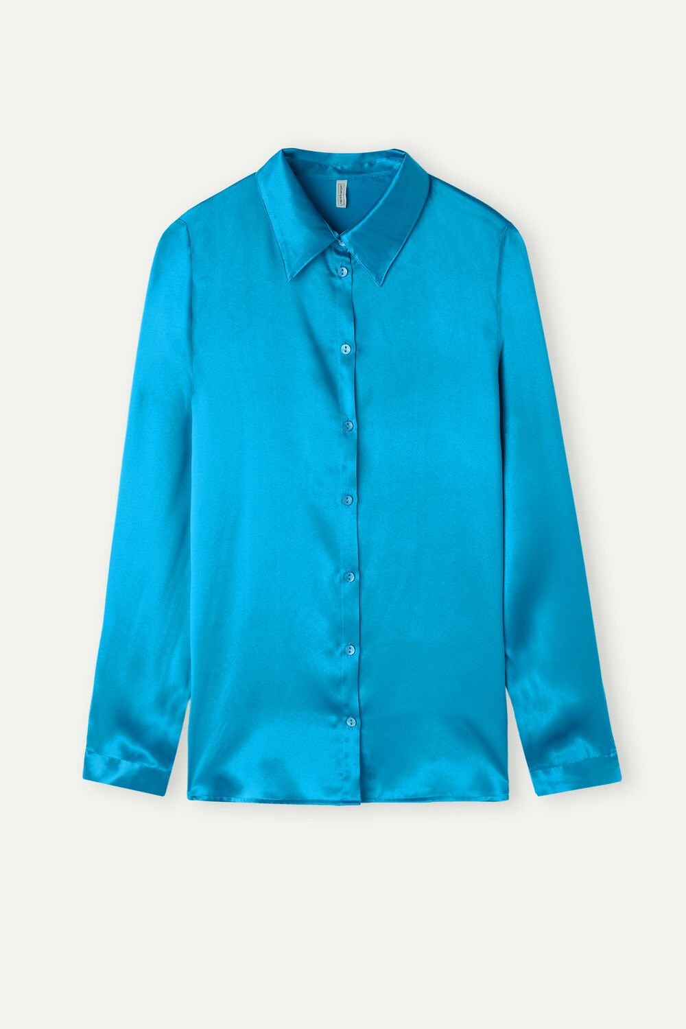 Intimissimi Long Sleeve Silk Shirt Blauw Turquoise | OFVAE3520