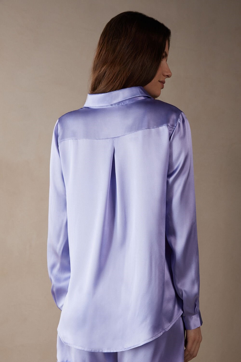 Intimissimi Long Sleeve Silk Shirt Lavendel | AEDRV3025