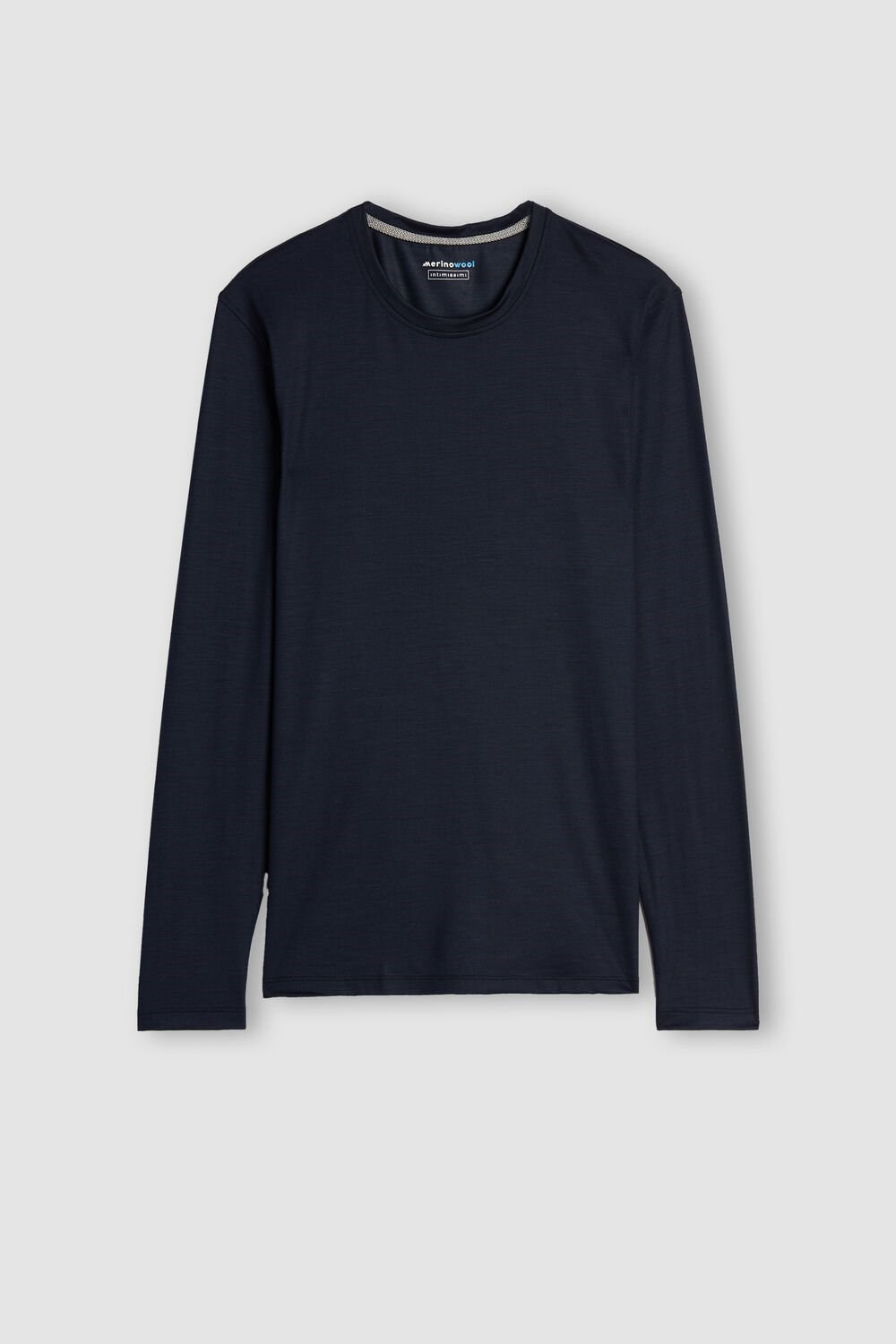 Intimissimi Long-sleeve Crew-Neck Merino-Wol Top Blauw Blauw | MTSVA4736