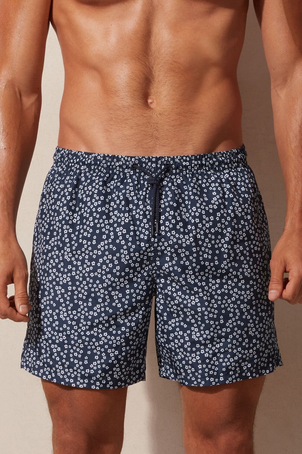 Intimissimi Micro Flower Print Swim Trunks Blauw Blauw | PXWSD4879