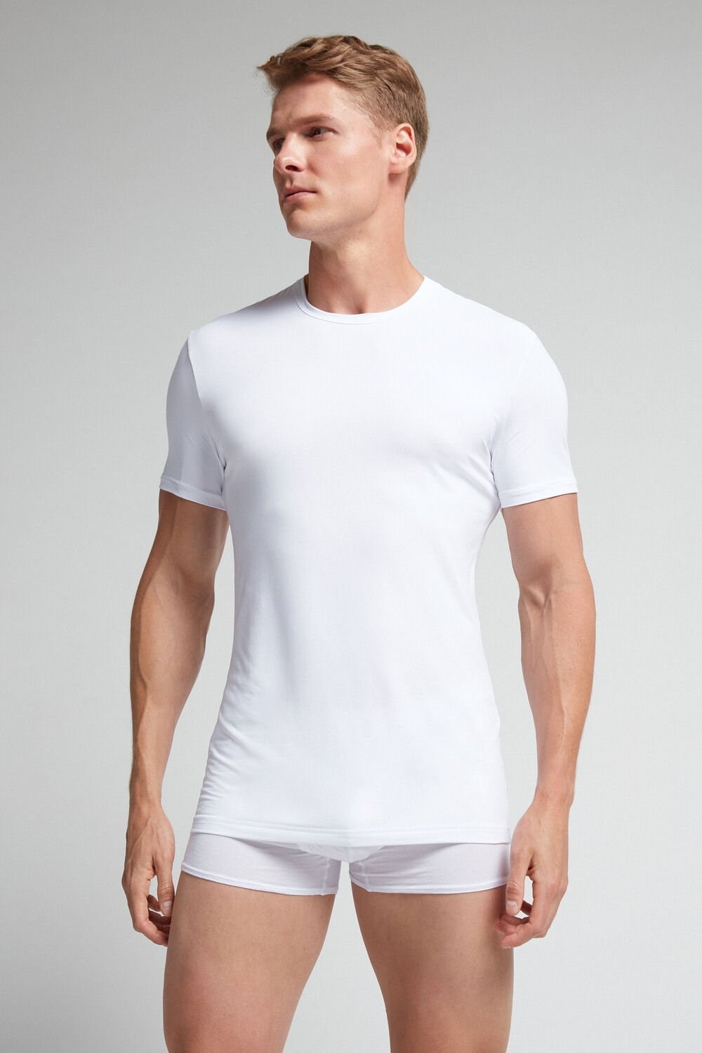 Intimissimi Microfiber T-shirt Wit Wit | KLNSO5260