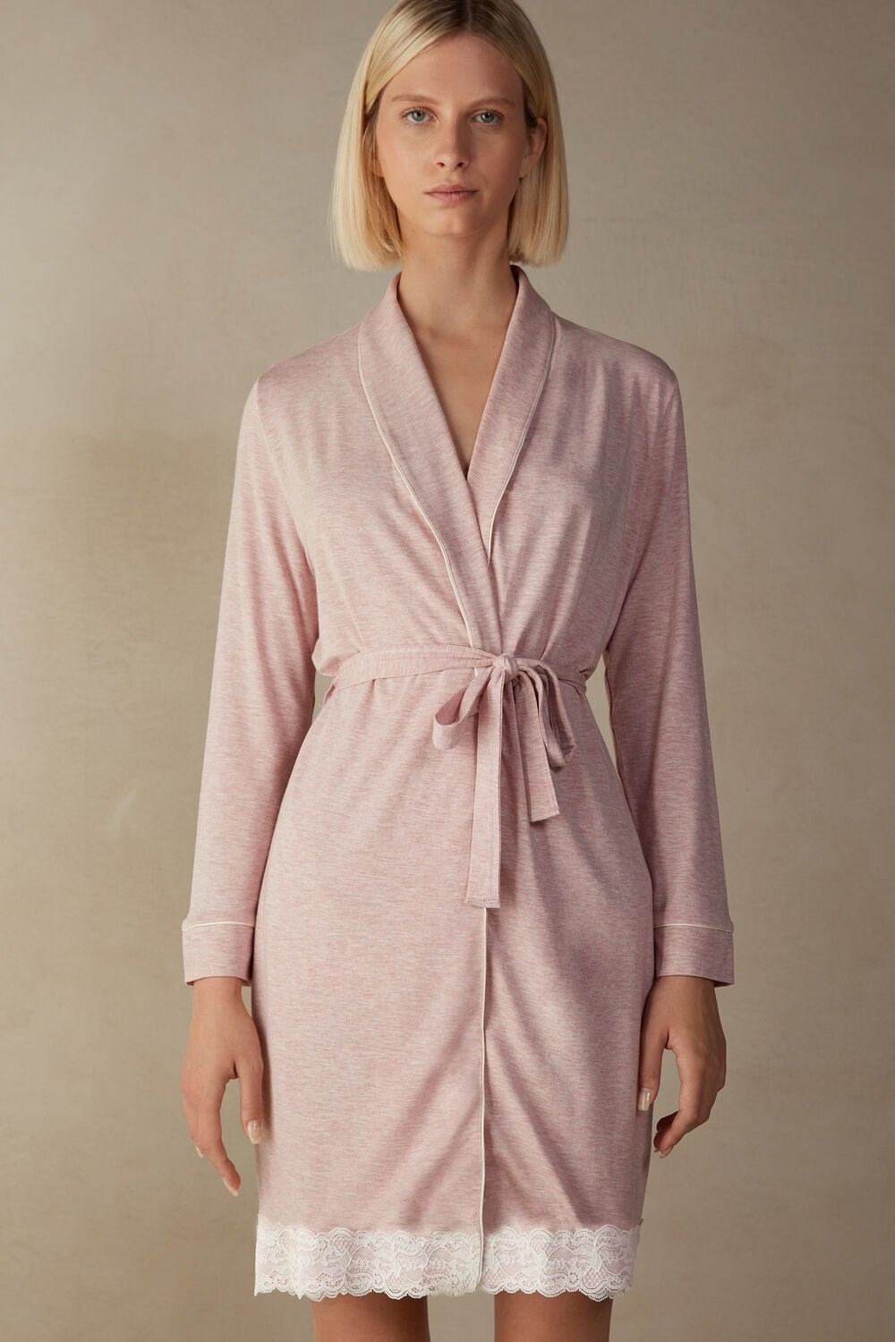 Intimissimi Modal Kanten Detail Robe Roze Lichtroze | TZLVC9725