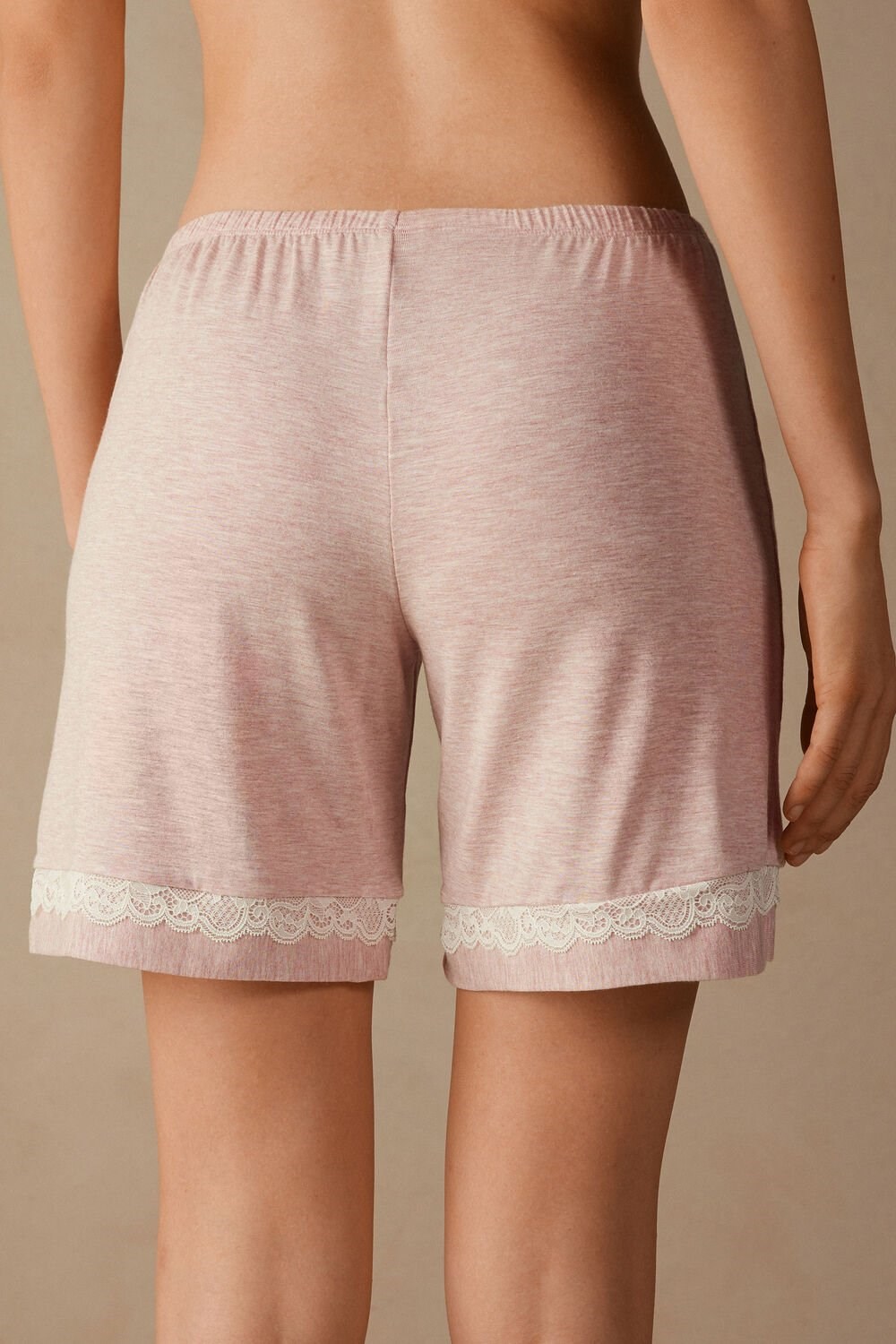 Intimissimi Modal Shorts with Kanten Details Roze Lichtroze | YMJOP4380