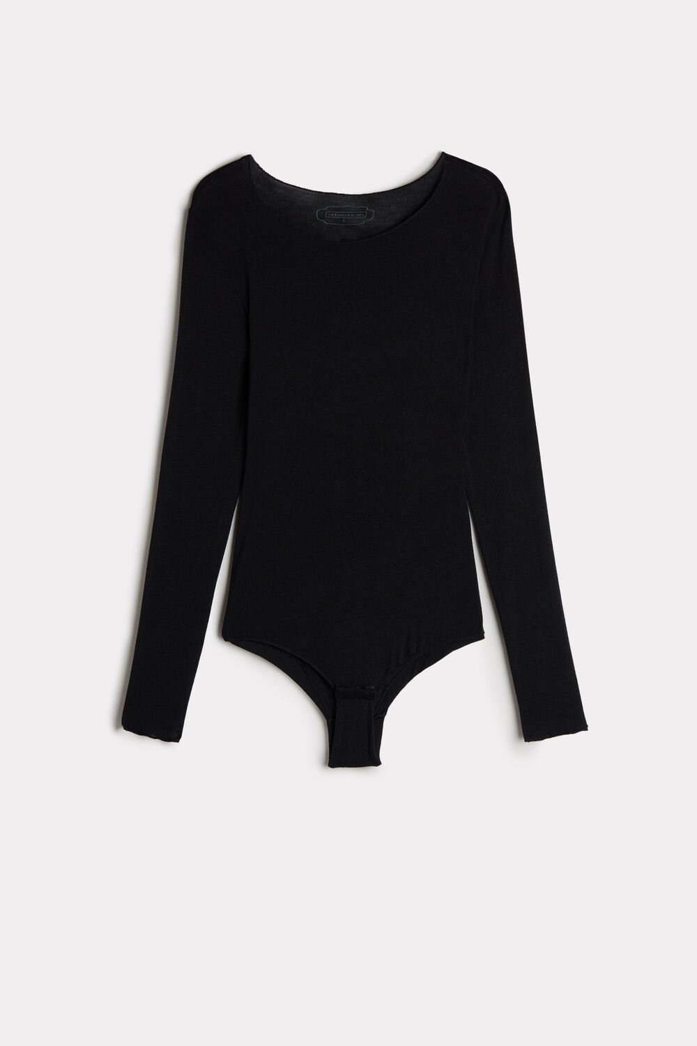 Intimissimi Modal and Cashmere Long-Sleeve Bodysuit Zwart Zwart | ABJXQ1038