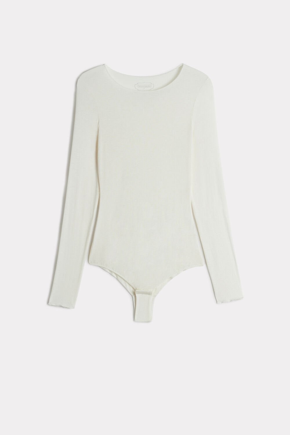 Intimissimi Modal and Cashmere Long-Sleeve Bodysuit Ivory - 231i - Vanilla | AYRMS2193