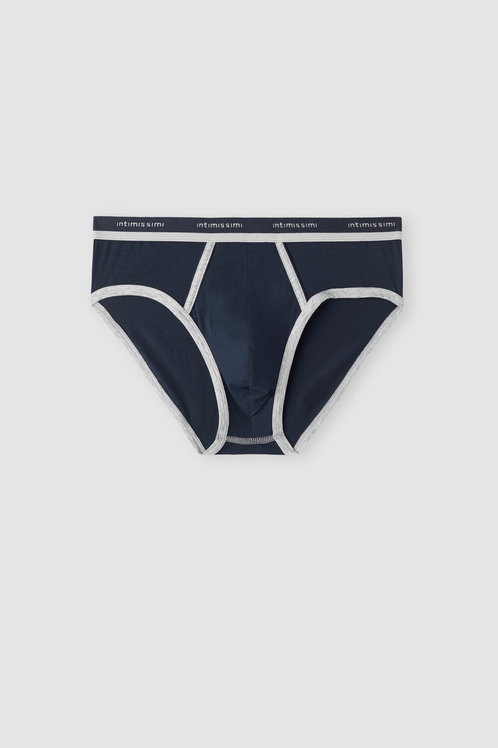 Intimissimi Natural Fresh Supima® Katoenen Briefs with Logo Blauw Blauw Lichtgrijs | AMQFC6027