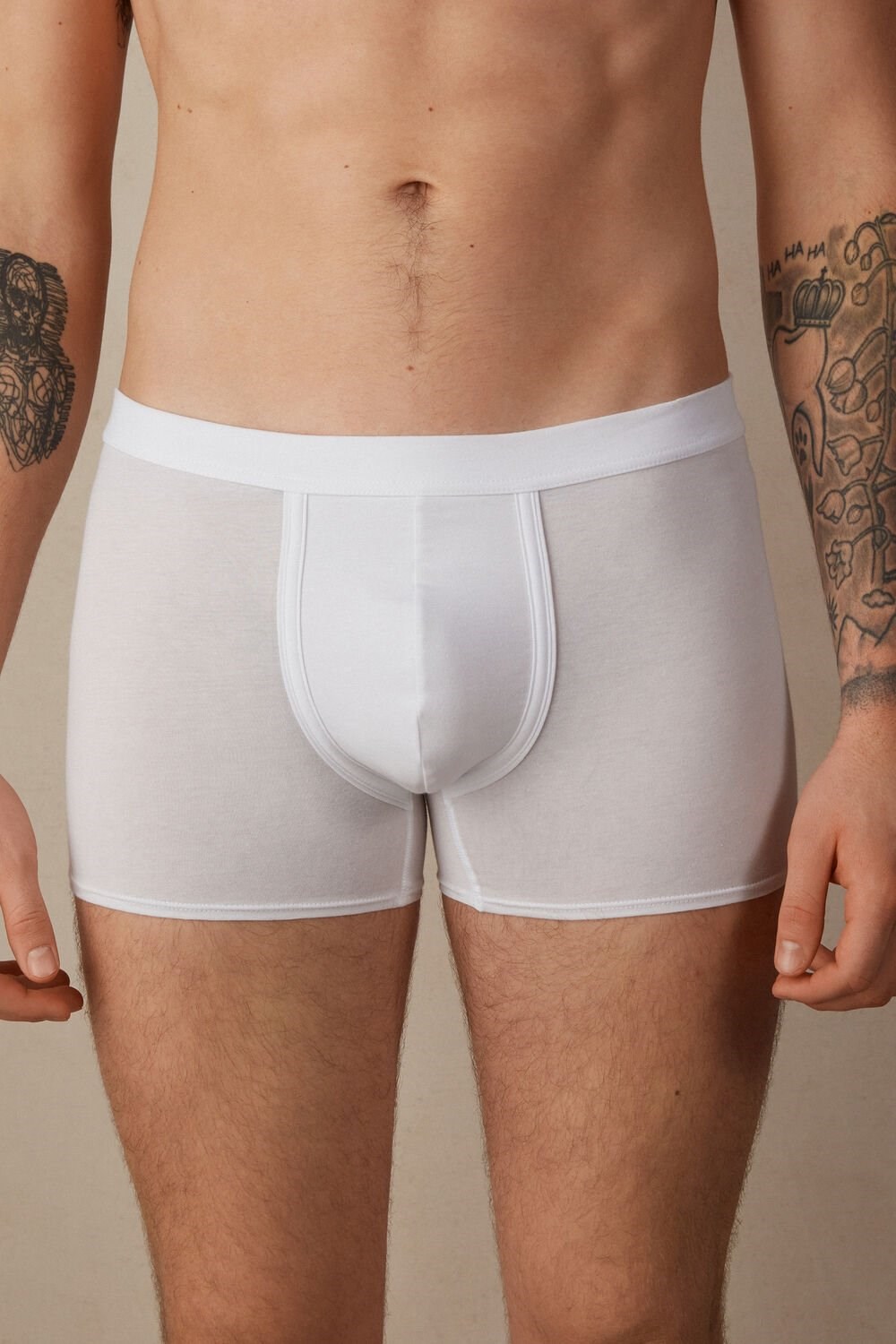 Intimissimi Natural Fresh Supima® Katoenen Boxers Wit Wit | ANCOZ9713