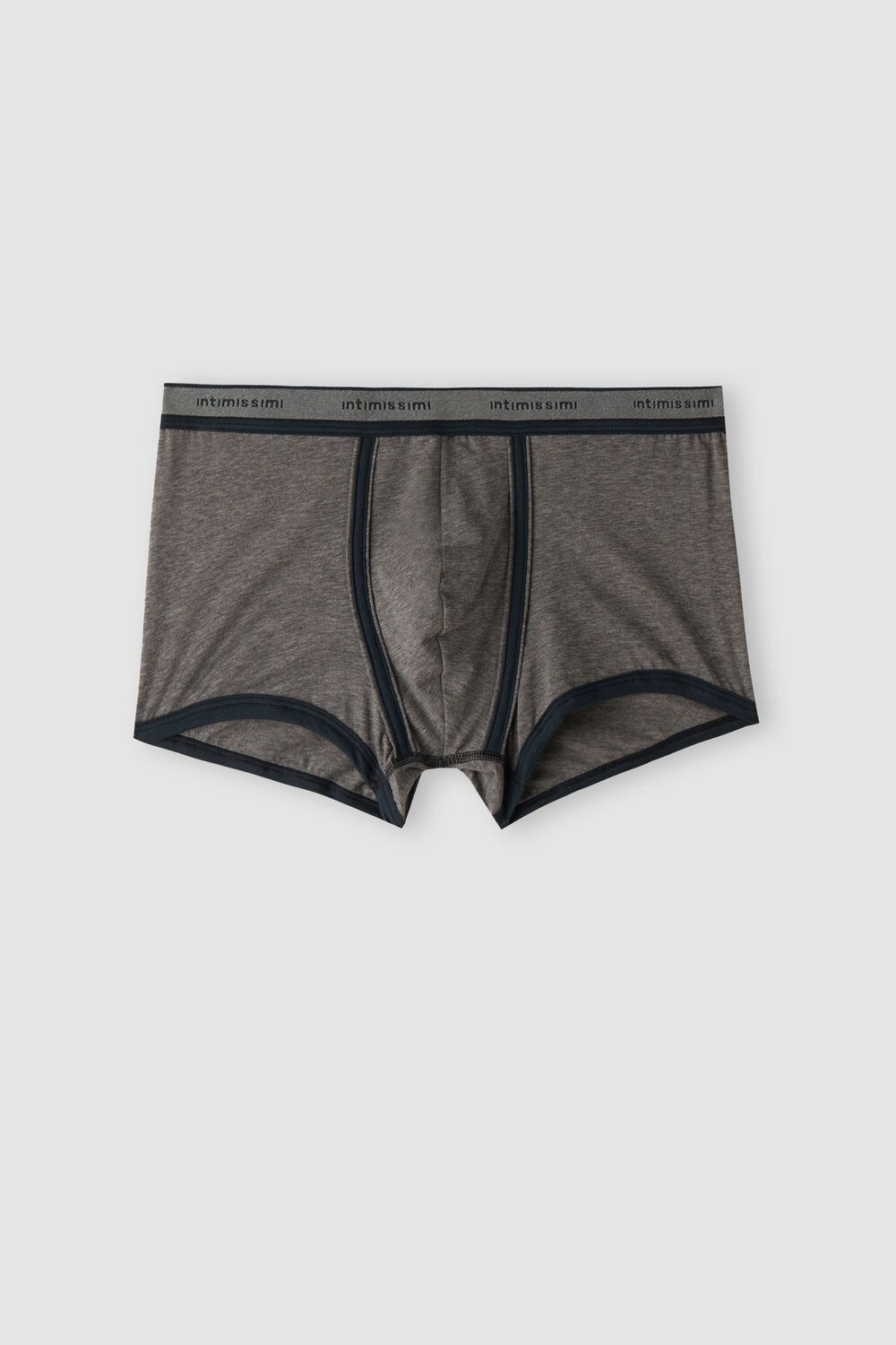 Intimissimi Natural Fresh Supima® Katoenen Boxers with Logo Donkergrijs Grijs Blauw | DBJQU2853