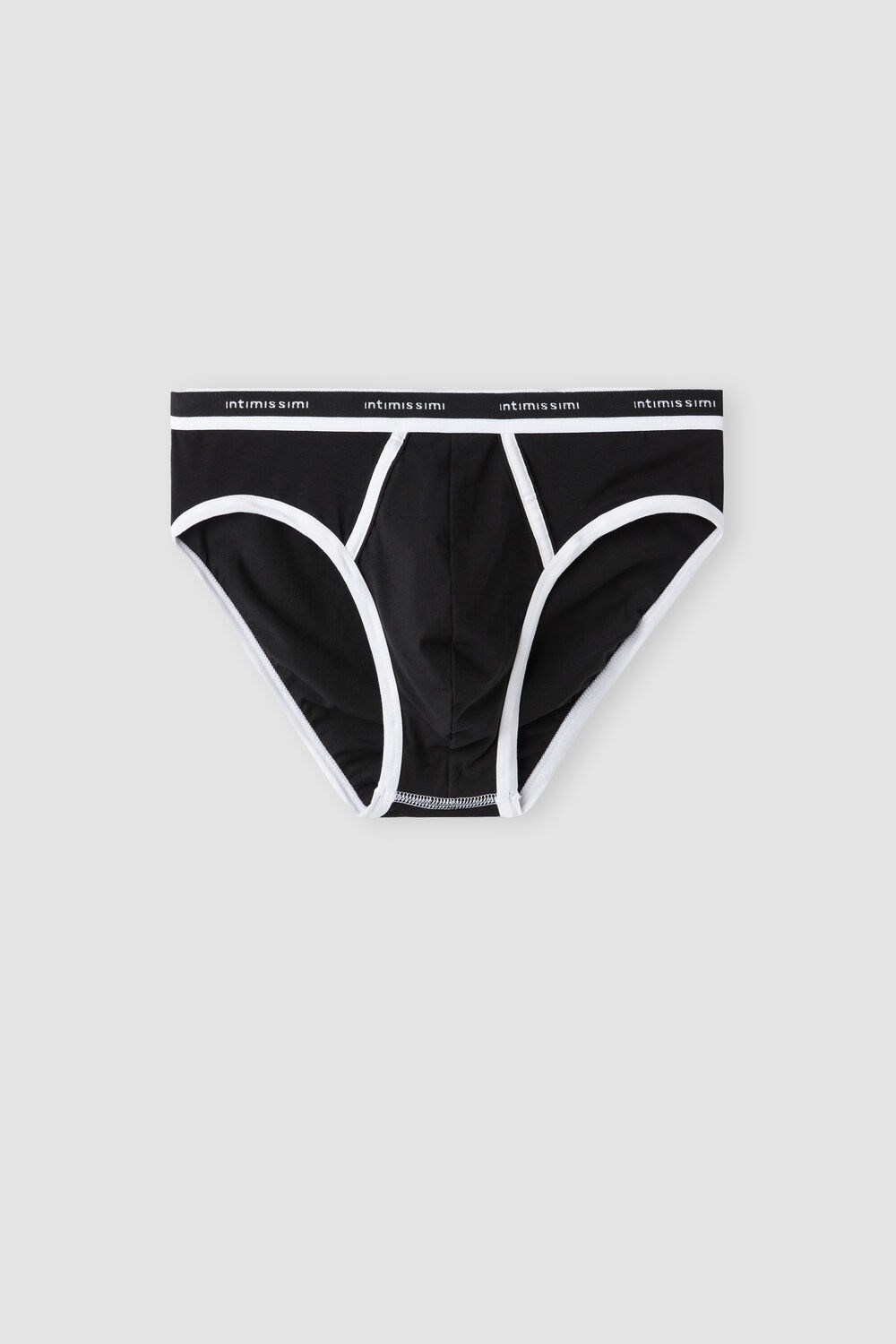 Intimissimi Natural Fresh Supima® Katoenen Briefs with Logo Zwart Zwart Wit | DVFES3257